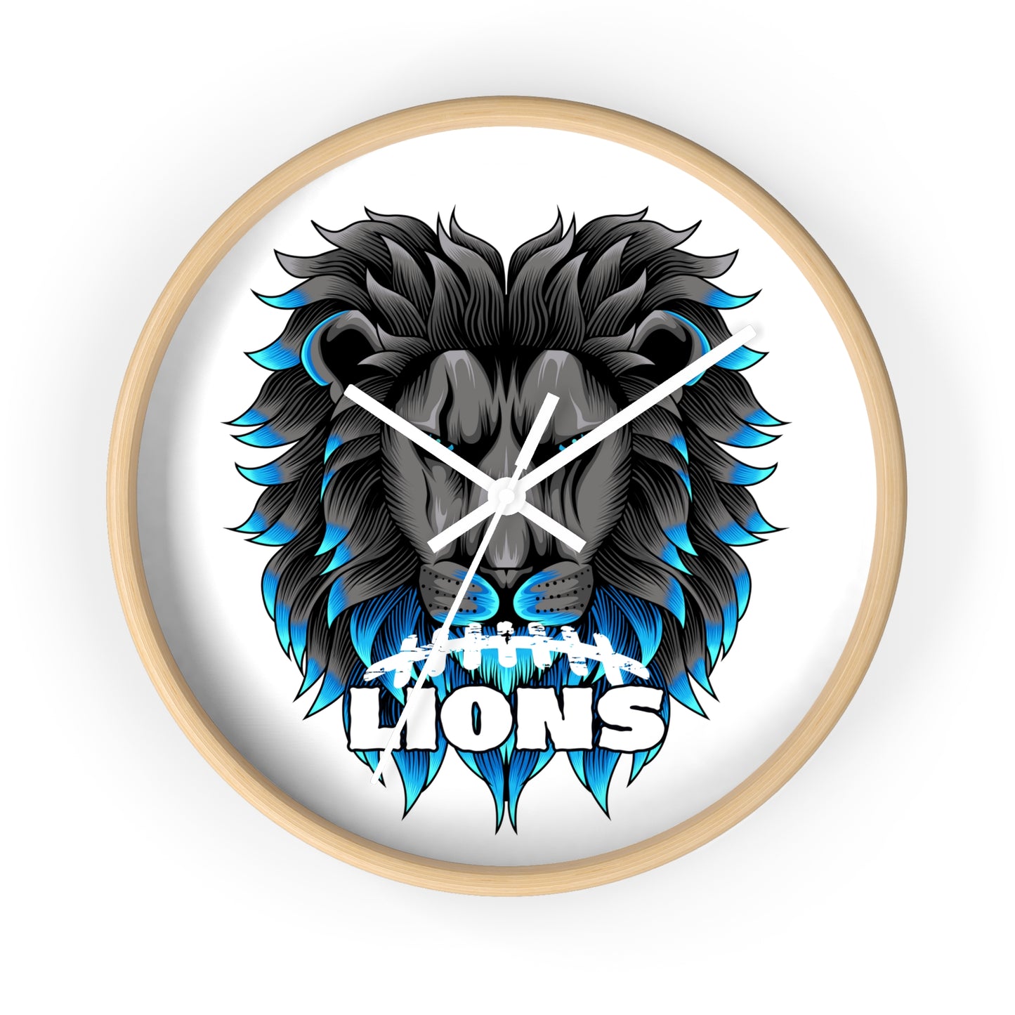 Lions Football Wall Clock - Man Cave Lions Fan Gift Idea, Lions Clock, Sports Fan Clock, Unique Clock, Detroit Football