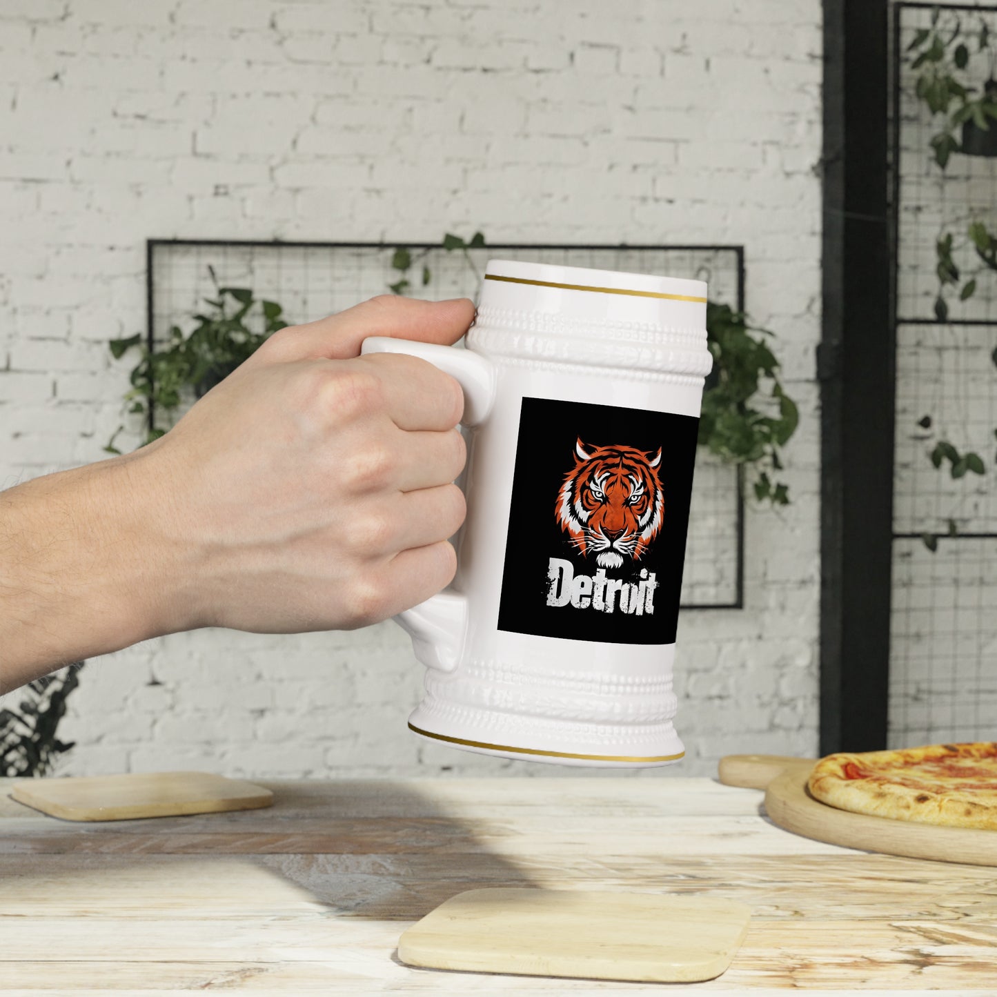 Personalized Detroit Tigers Baseball Stein Mug, Father's Day Gift, Custom Name Mug, Baseball Fan Mug, Detroit Tigers Beer Stein, Beer Lover