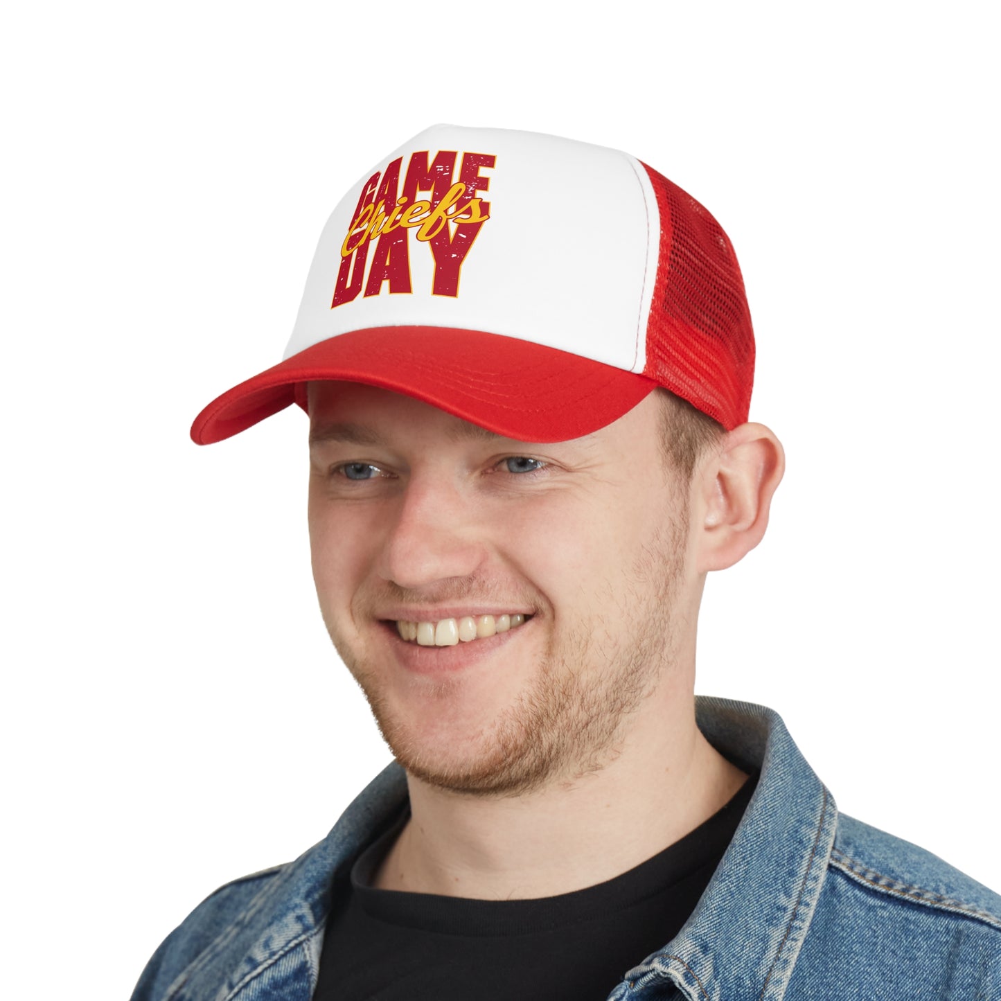 Mesh Cap for Chiefs Game Day Fans - Chiefs Football Baseball Soccer Fan Apparel, Volleyball Softball Hat