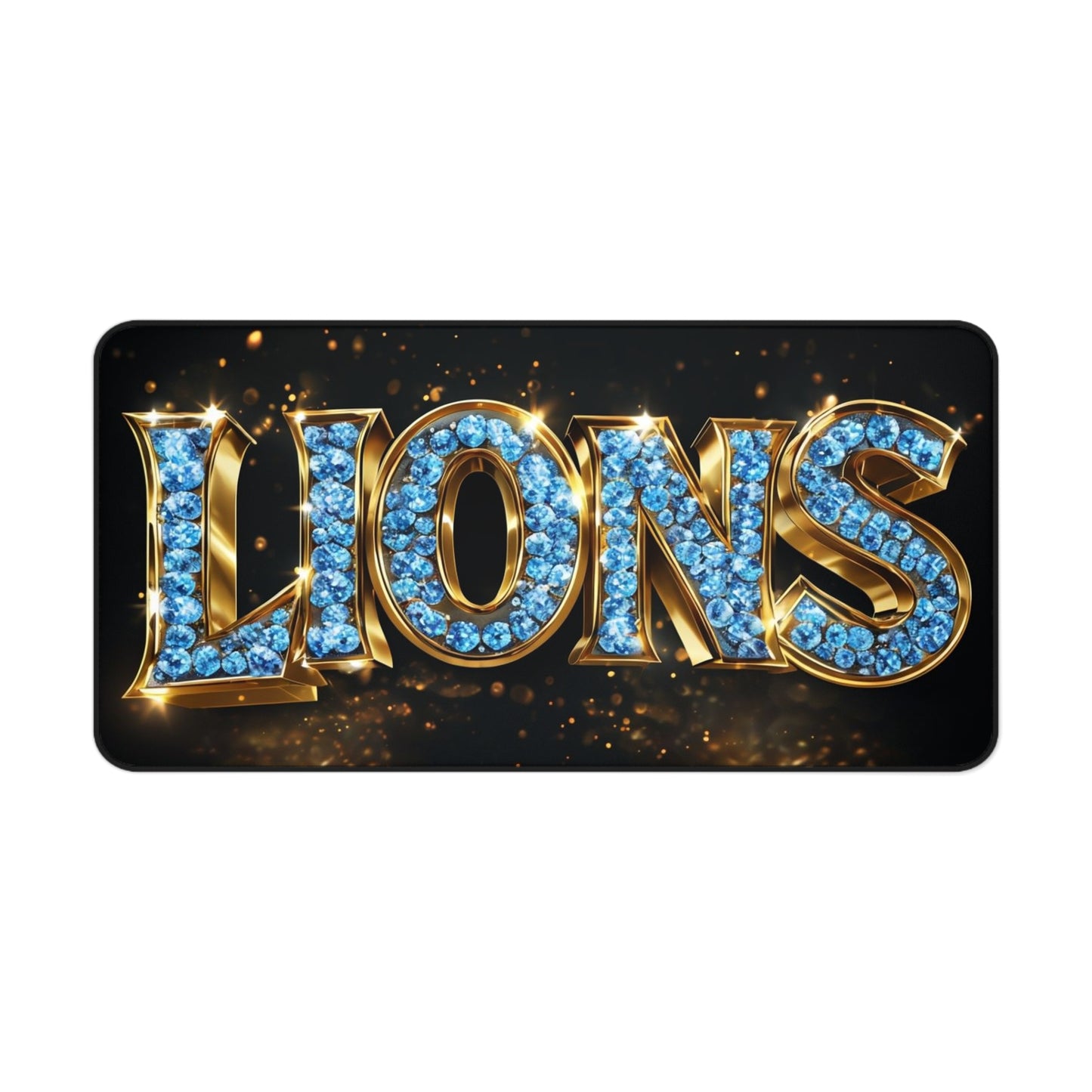 Lions Bling Desk Mat, Lions Fan, Lion Lover Gift, Square Mouse Pad, Animal Print Decor, Office Desk Accessory