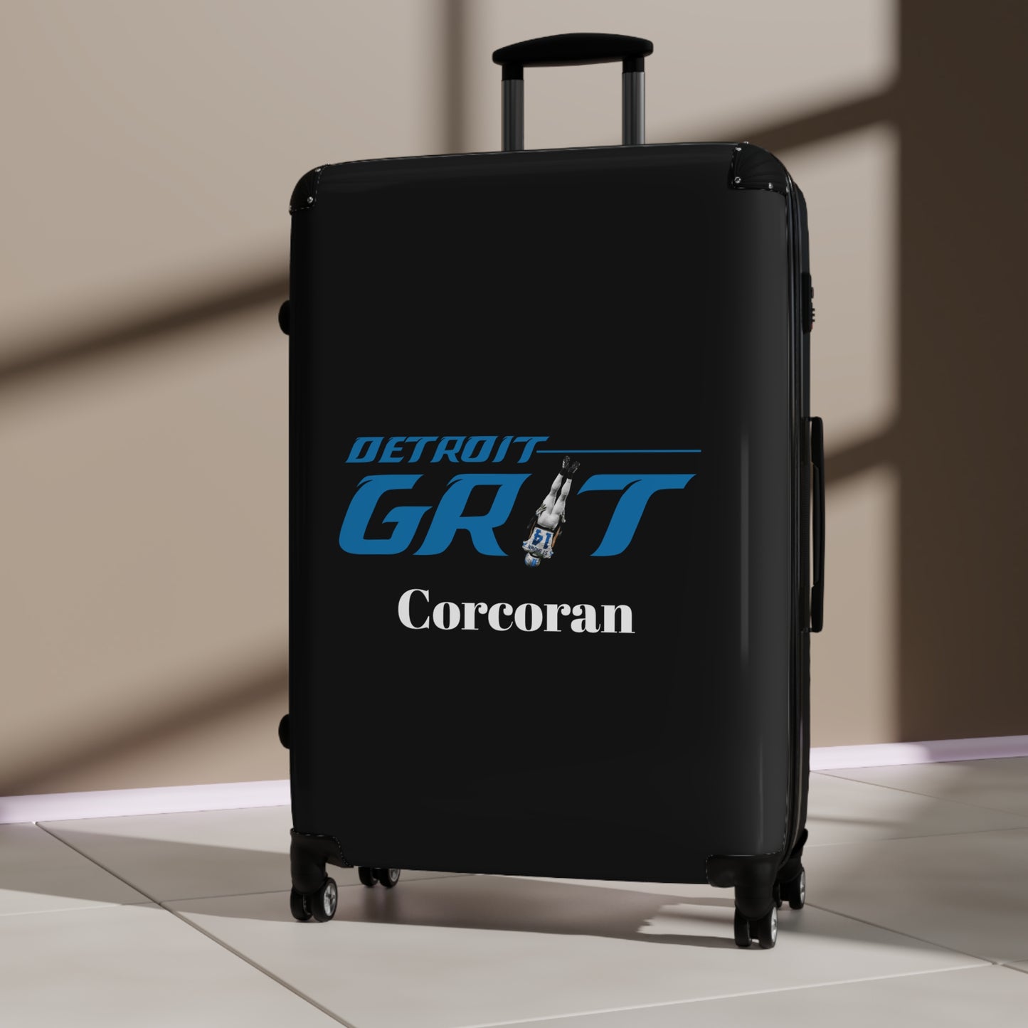 Suitcase, Detroit Grit 313, Lions Football, Personalized Fan Gift, Detroit Football Decals, Travel Accessories