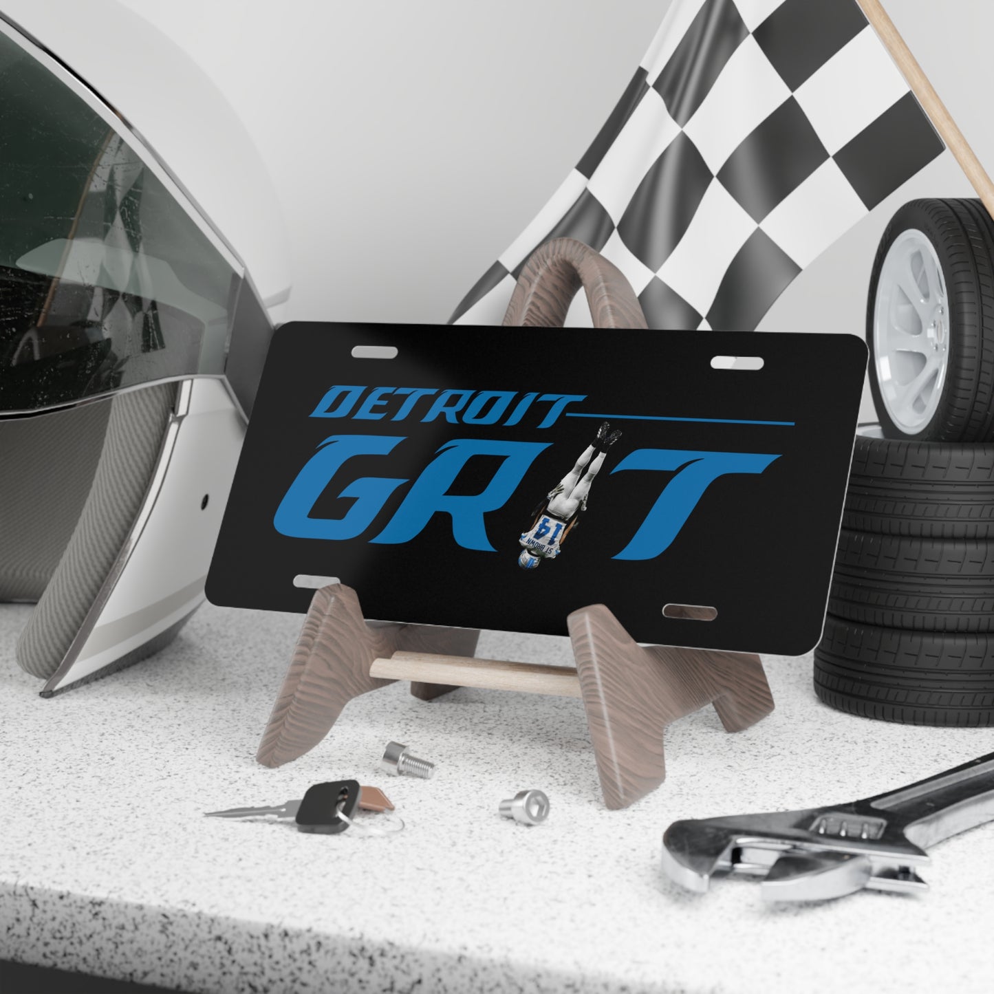 Car Accessories, Detroit Grit Vanity Plate, Football Fan Gift Idea, Detroit Fanatic, Detroit Pride, Detroit Decor, Detroit Memorabilia, Car