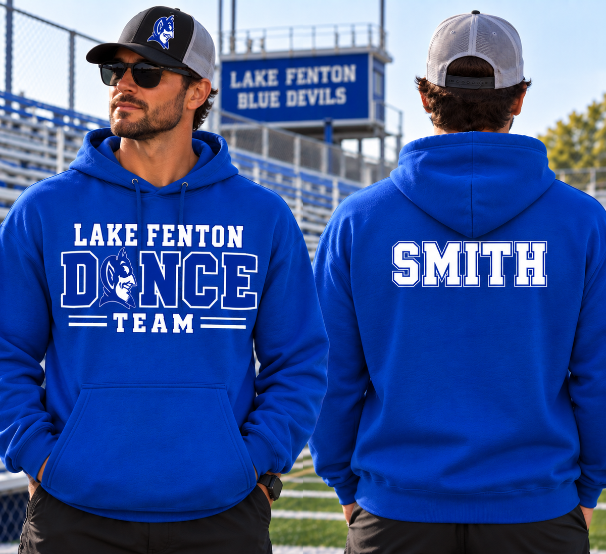 Lake Fenton Dance Team Royal Blue Personalized Champion Hoodie Sweatshirts