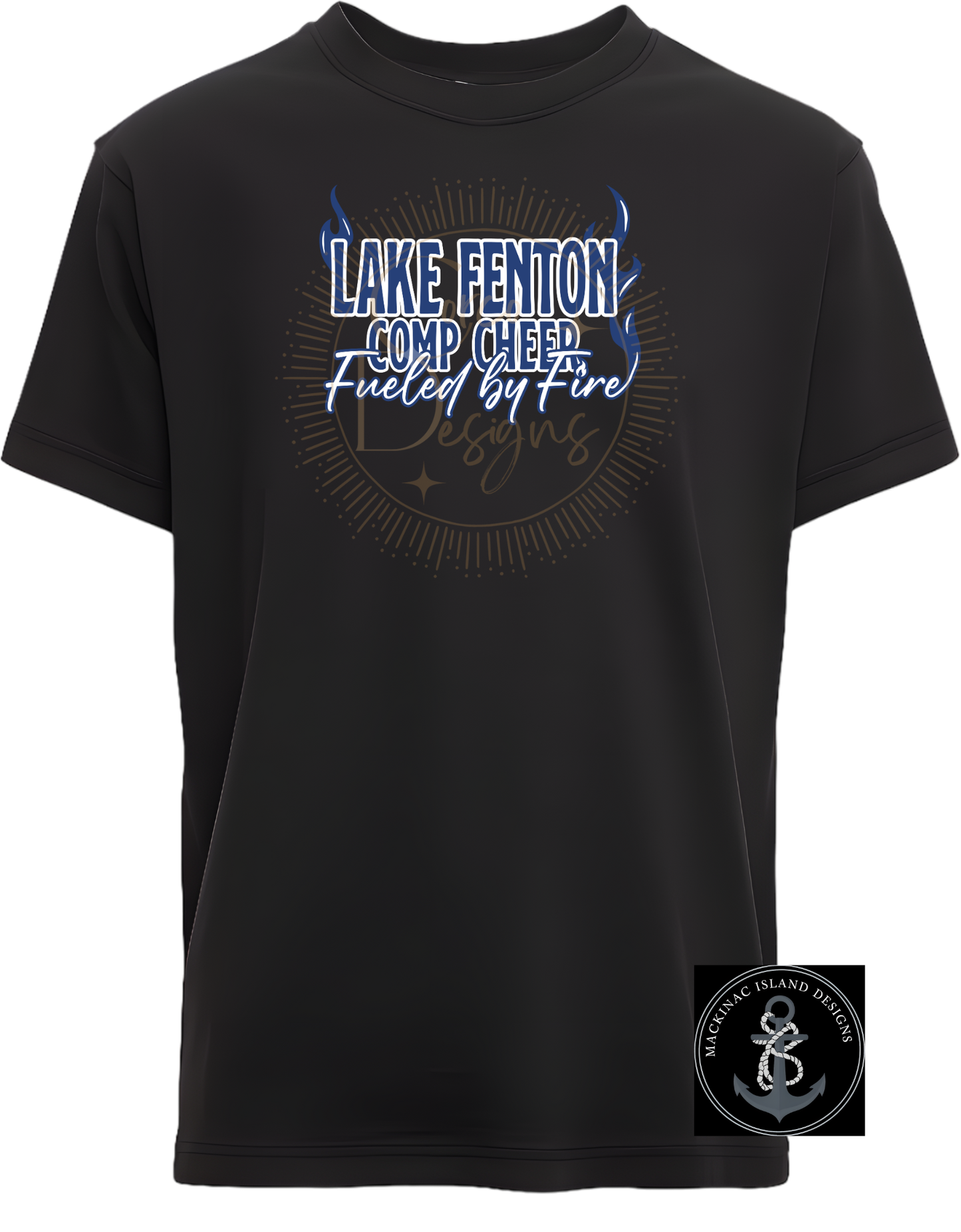 Lake Fenton Competitive Cheer T-Shirt Lake Fenton Comp Cheer Fueled by Fire 2026 Season Design