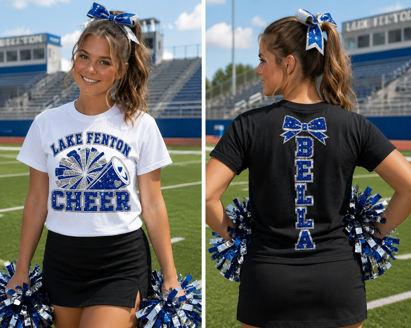 Lake Fenton Cheer Adult T-Shirt | Bella Canvas Blue Devils Cheer Shirt Personalized XS-5XL