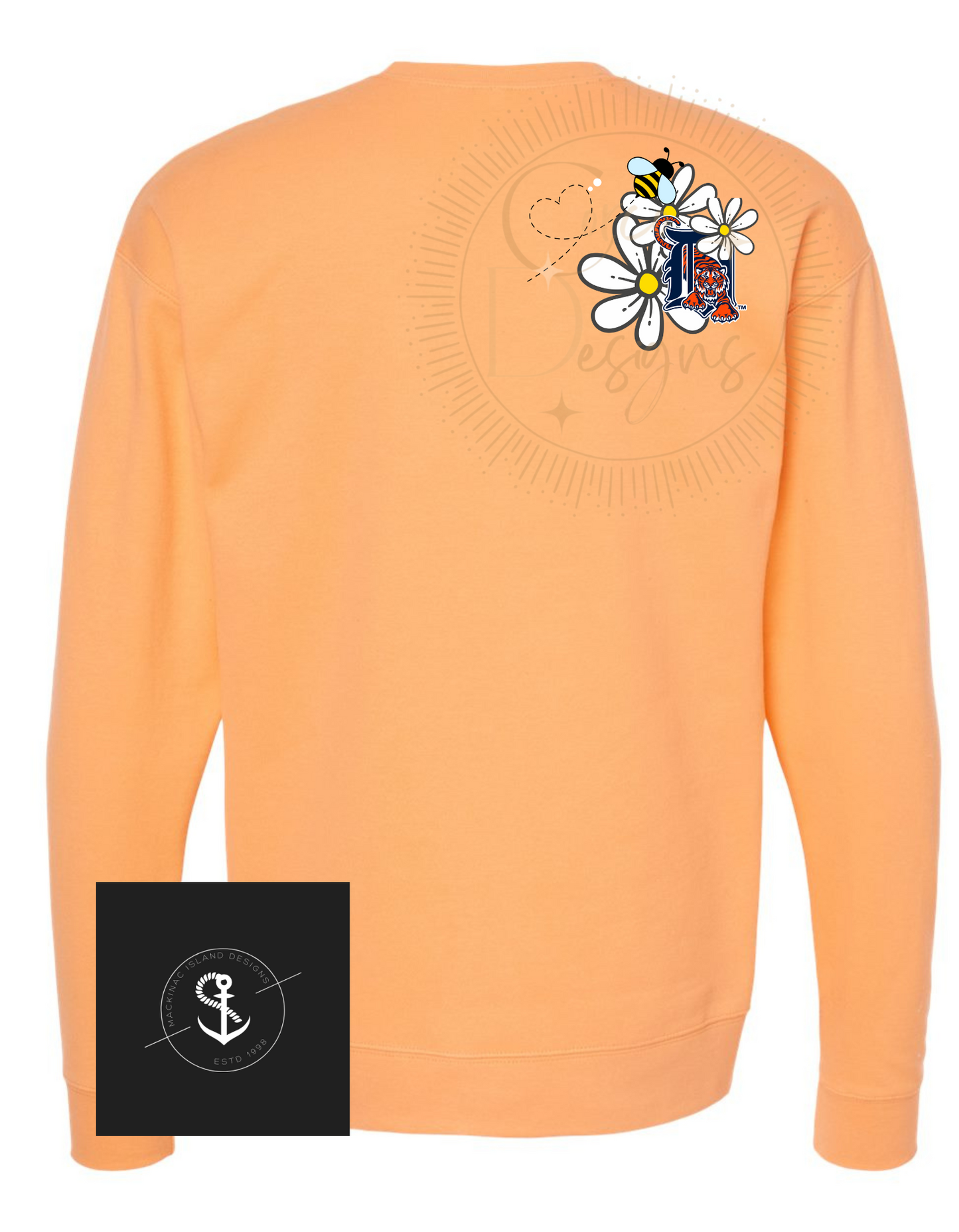 Daisy Detroit Baseball, Tigers Baseball, Daisy Floral Crewneck Sweatshirt Adult Sizes XS-3XL (Copy)