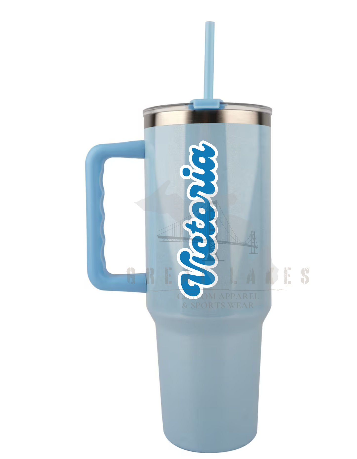Lions Football Glitter 40 oz Stainless Steel Personalized Tumbler, Includes Lid & Straw