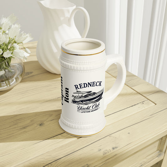 Nautical Stein Mug for Boat Lovers, Captain Gift, Redneck Yacht Club Collector, Summer Parties, Father's Day Celebrations, Funny Boating
