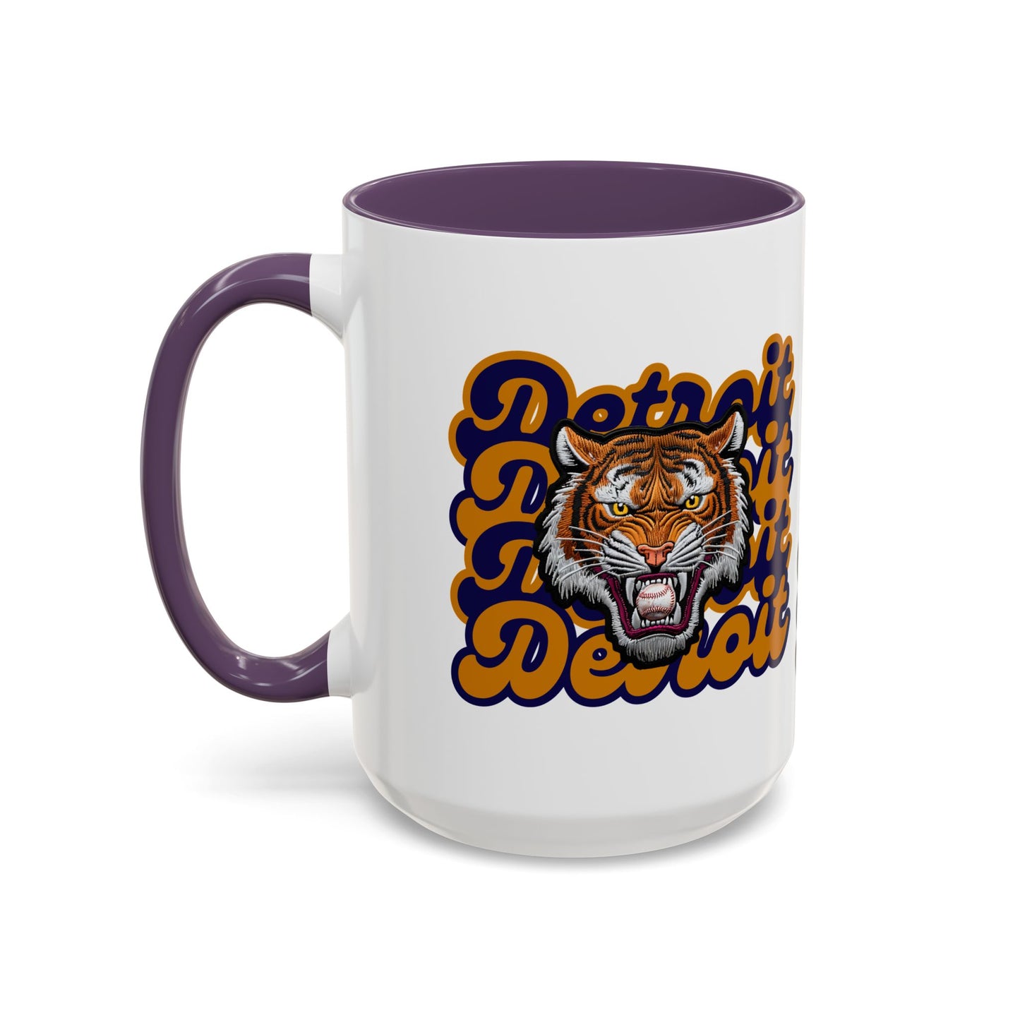 Bold Detroit Baseball, Tiger Coffee Mug, Fun Gift for Detroit Fans, Cute Tea Mug, Customizable Accent Mug, Collectible Sports Mug