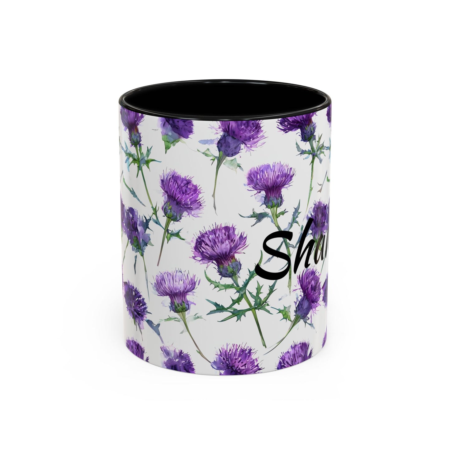 Coffee Mug, Scottish Thistle Design, Tea Cup, Floral Pattern, Gift for Her, Ceramic Mug, Kitchen Decor, Unique Mug, Personalized