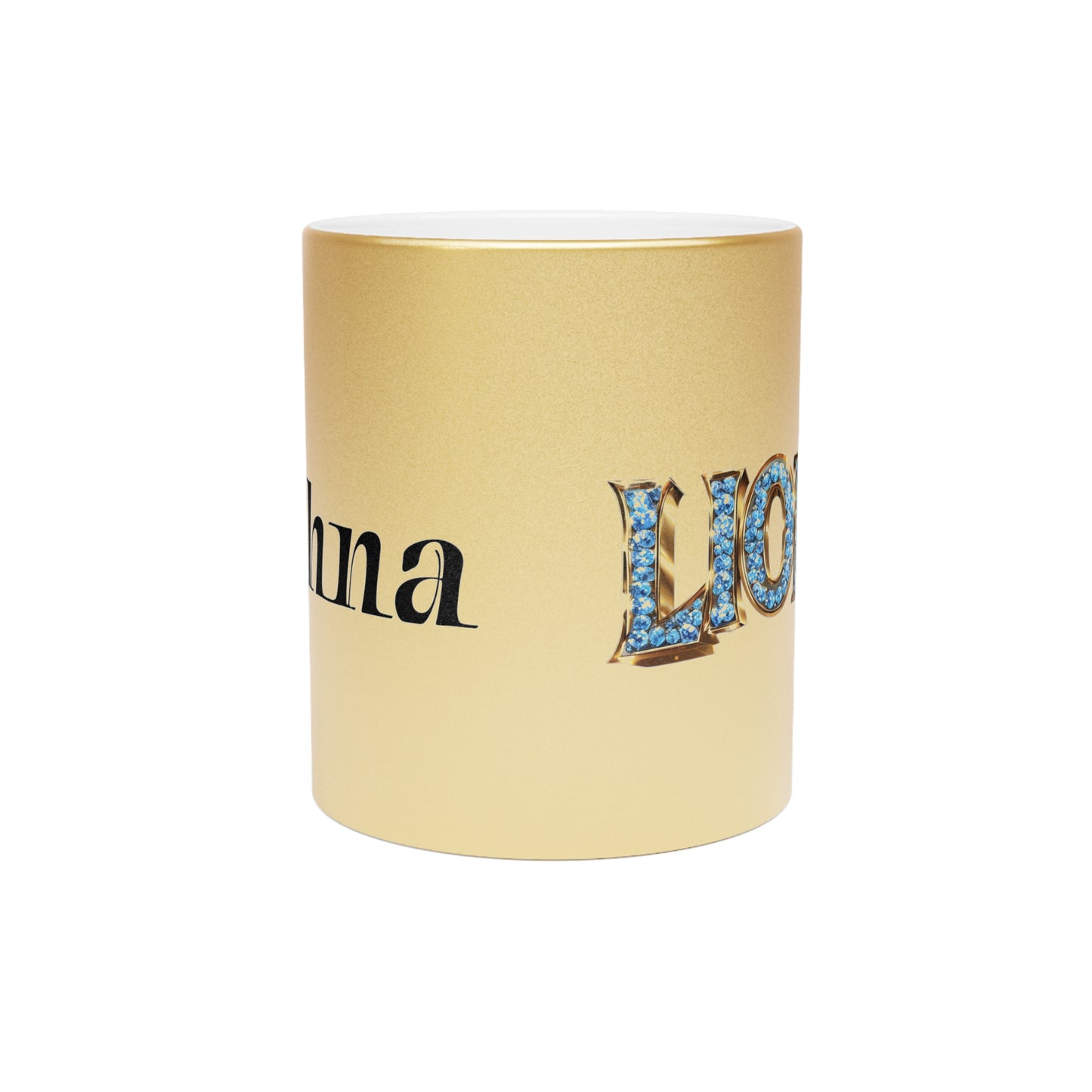 Metallic Mug, Lions Personalized Mug, Detroit Lions Fan Gift, Silver"Gold Lions Football Cup, Coaches Gift Idea, Mother's Day Gift