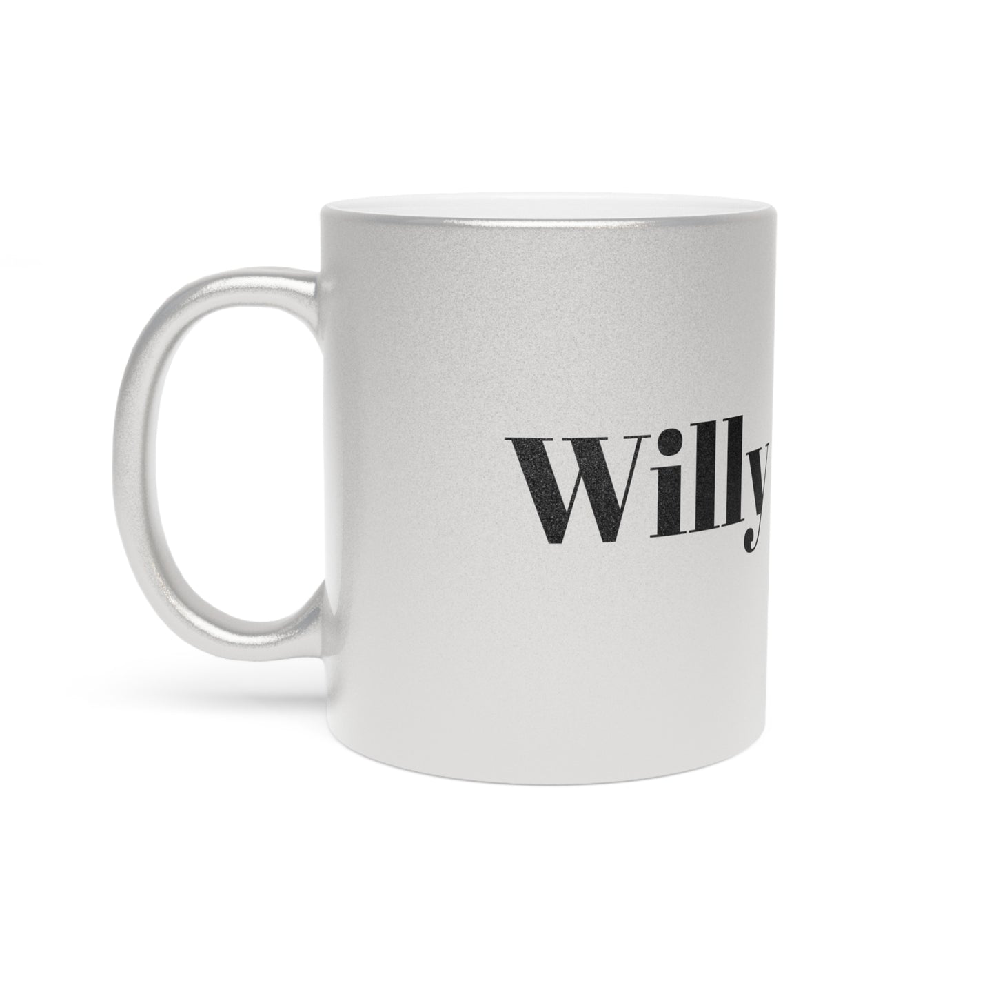 Metallic Mug — 'Willy' & Jewel-Style 'Lio' Silver/Gold Accent Ceramic Cup