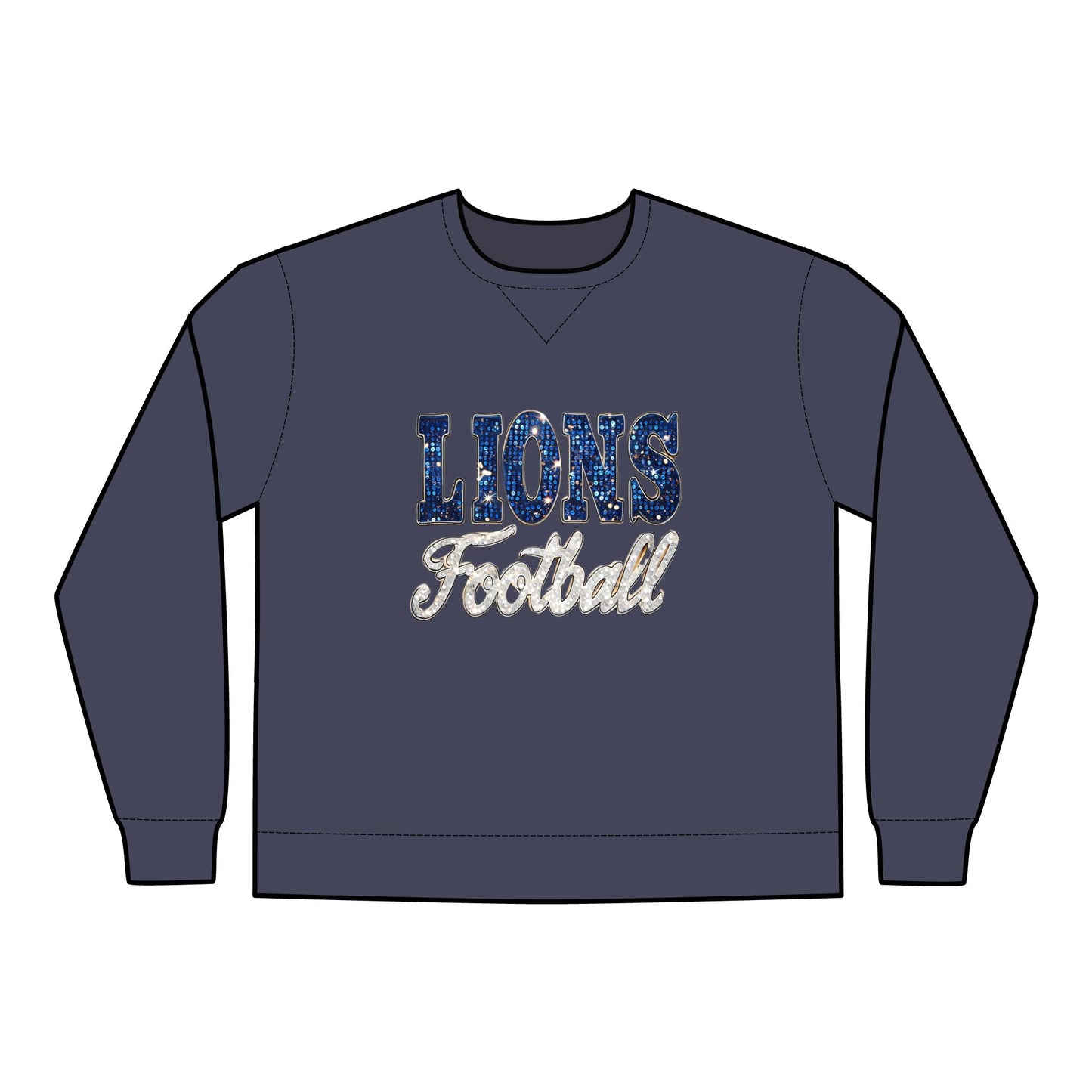 Lions Football Sweatshirt, Team Sports Apparel, Lions Fan Gift, Game Day Gear, Crewneck, ComforWash Garment Dyed, Football Mom