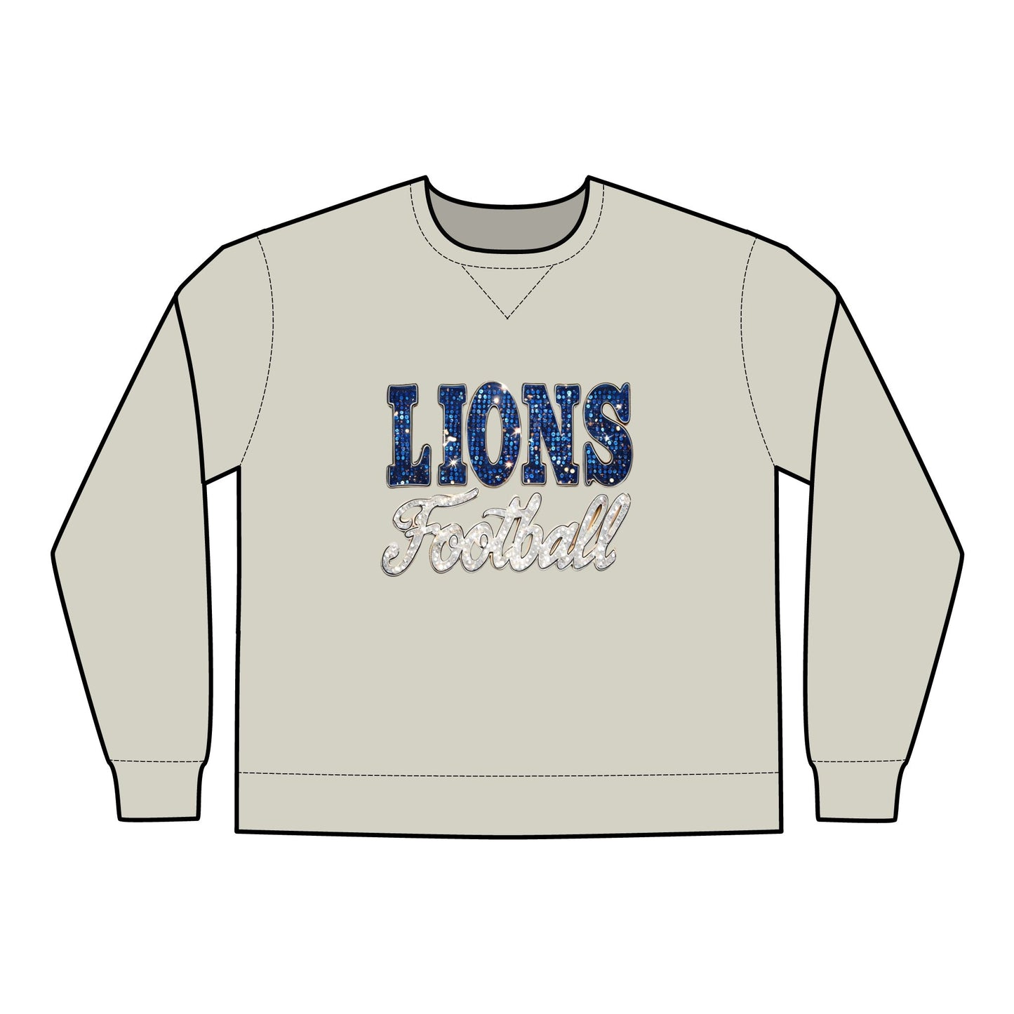 Lions Football Sweatshirt, Team Sports Apparel, Lions Fan Gift, Game Day Gear, Crewneck, ComforWash Garment Dyed, Football Mom