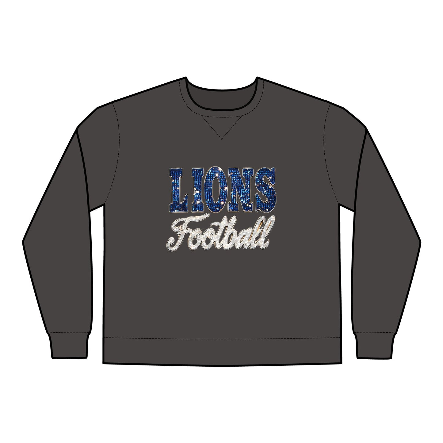 Lions Football Sweatshirt, Team Sports Apparel, Lions Fan Gift, Game Day Gear, Crewneck, ComforWash Garment Dyed, Football Mom