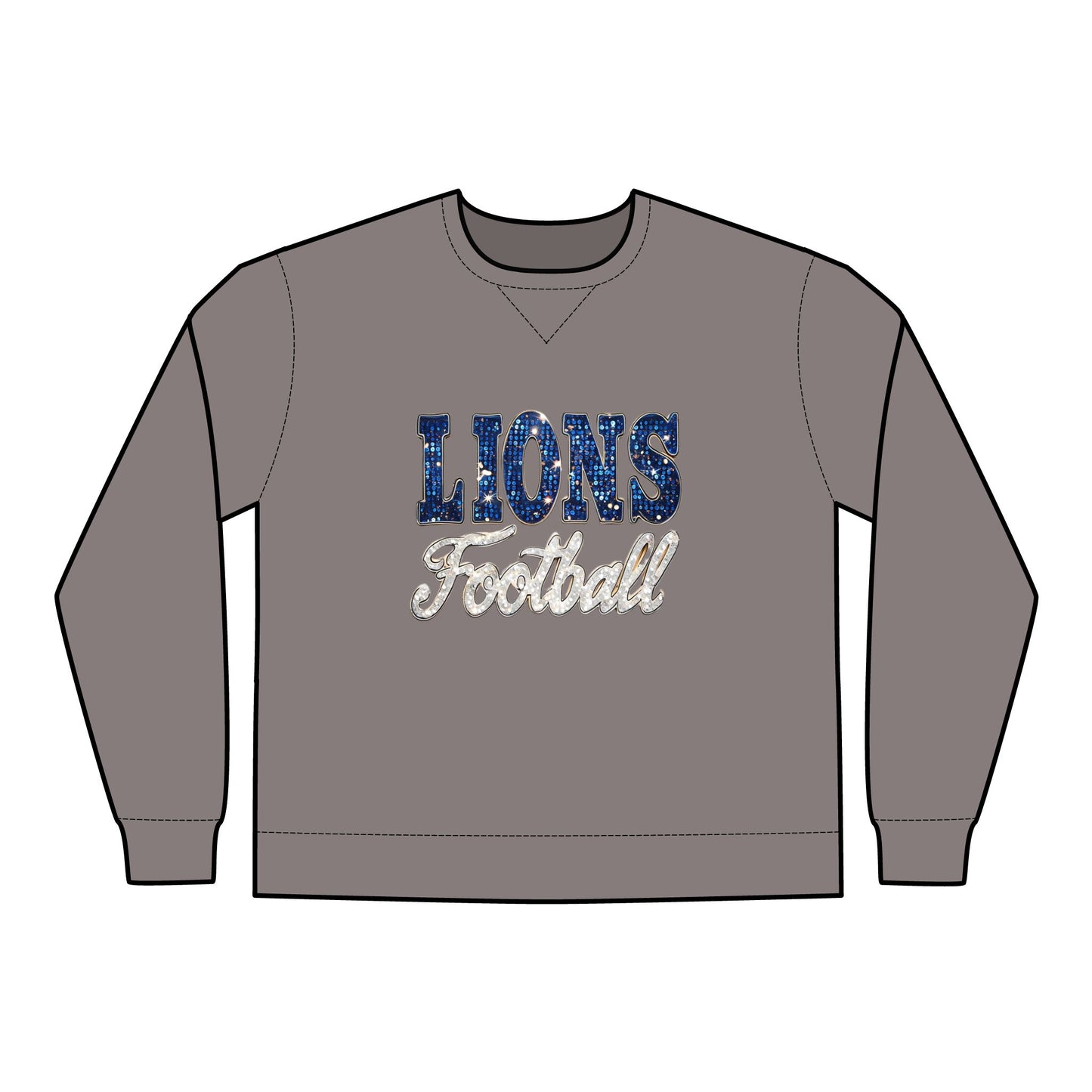 Lions Football Sweatshirt, Team Sports Apparel, Lions Fan Gift, Game Day Gear, Crewneck, ComforWash Garment Dyed, Football Mom