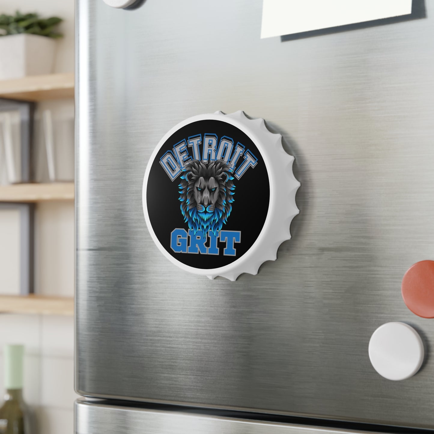 Detroit Grit, Detroit Football, Lions Football, Bottle Opener, Fridge Magnet, Football Gift Idea, Detroit 313, Father's Day Gift Idea, Lions