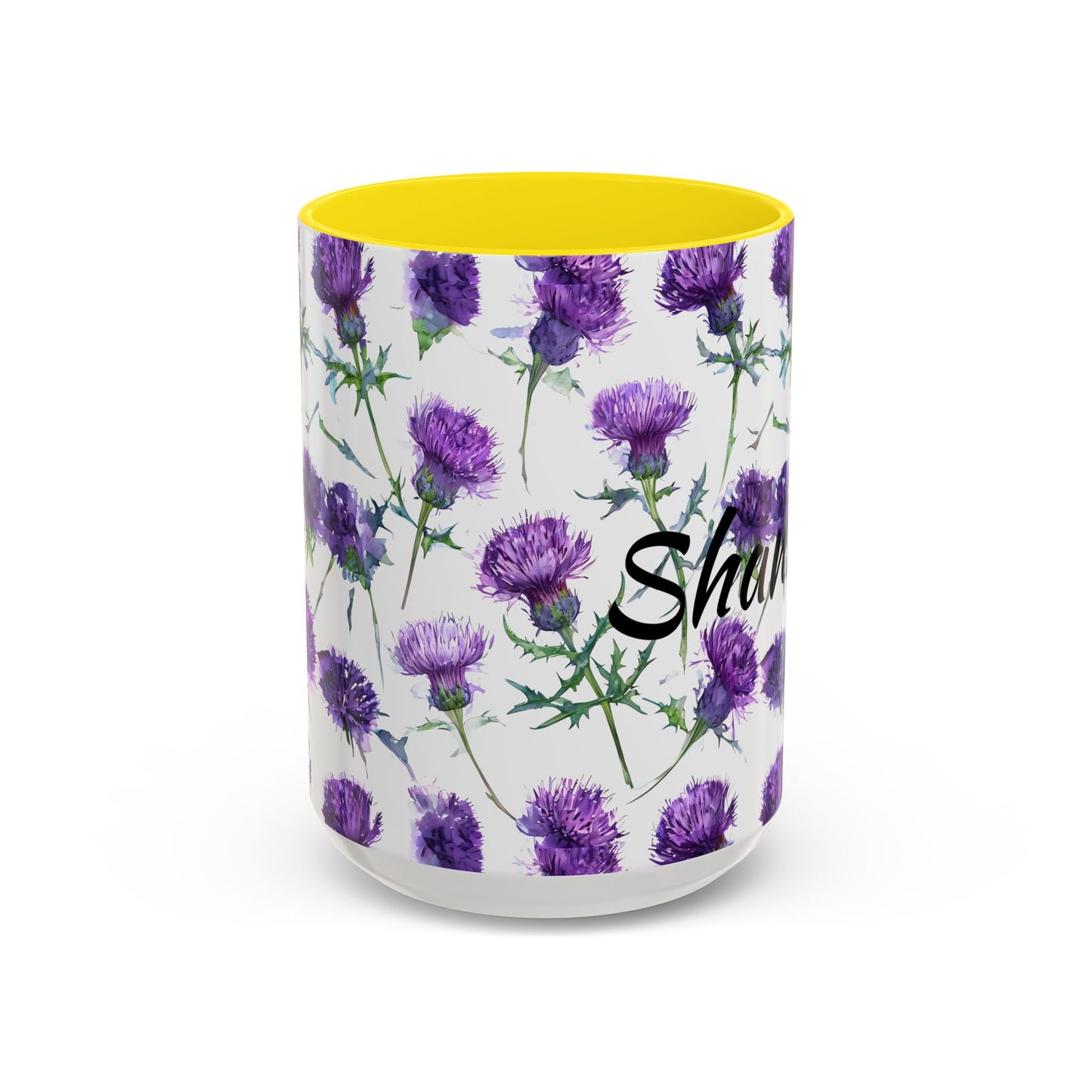 Coffee Mug, Scottish Thistle Design, Tea Cup, Floral Pattern, Gift for Her, Ceramic Mug, Kitchen Decor, Unique Mug, Personalized