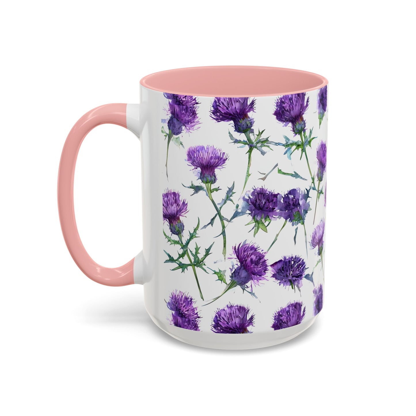 Coffee Mug, Scottish Thistle Design, Tea Cup, Floral Pattern, Gift for Her, Ceramic Mug, Kitchen Decor, Unique Mug, Personalized
