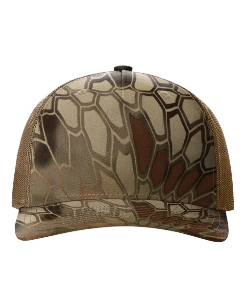 Printed Five-Panel Trucker Cap – Kryptec Pontus/White Mesh Snapback Hat Other Colors Also Avialable