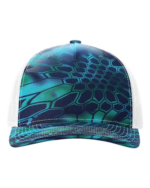 Printed Five-Panel Trucker Cap – Kryptec Pontus/White Mesh Snapback Hat Other Colors Also Avialable