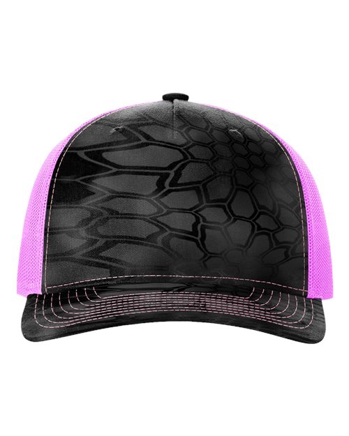 Printed Five-Panel Trucker Cap – Kryptec Pontus/White Mesh Snapback Hat Other Colors Also Avialable