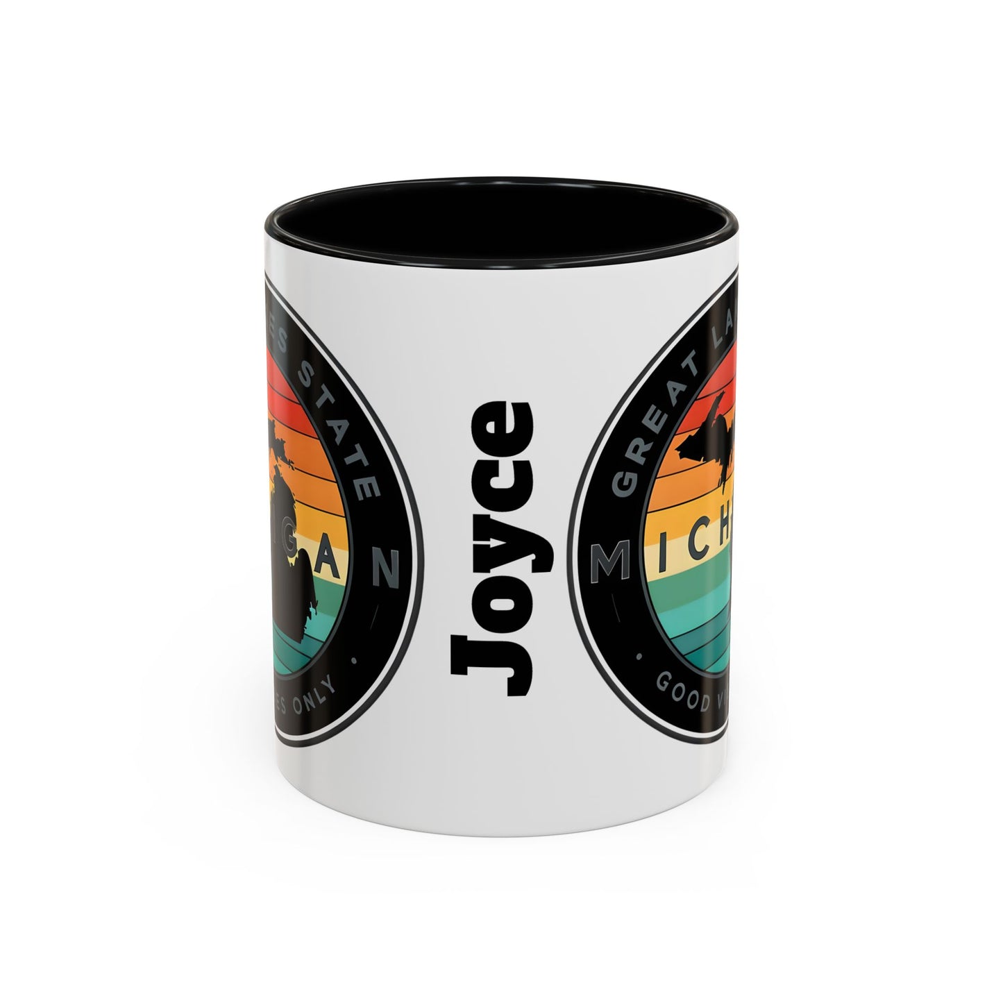Michigan Accent Coffee Mug, Great Lakes State Cup, Personalized Gift for Michiganders, Camping, Boating, Good Vibes Only
