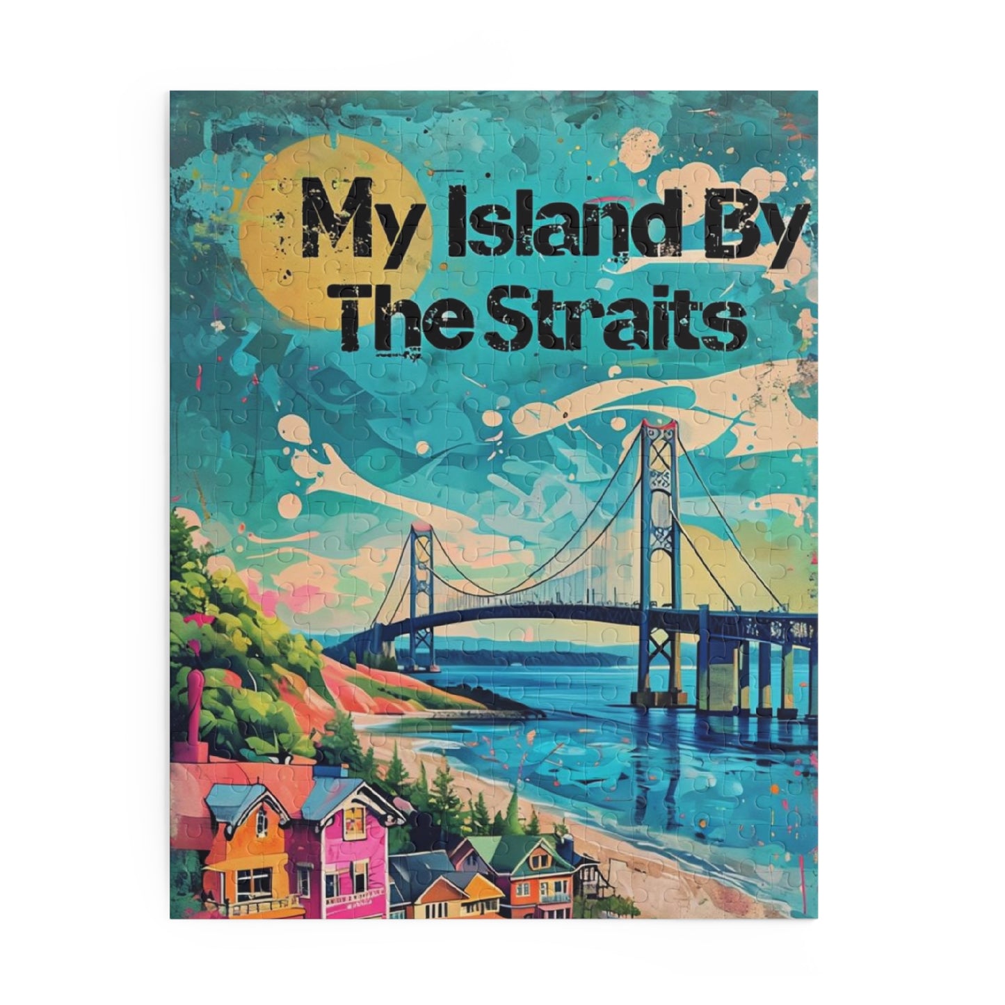 Mackinac Island, Mackinac Bridge, Great Lakes, Mackinaw City Michigan, Upper Peninsula Puzzle (120, 252, 500-Piece), Mother's Day Gift Idea