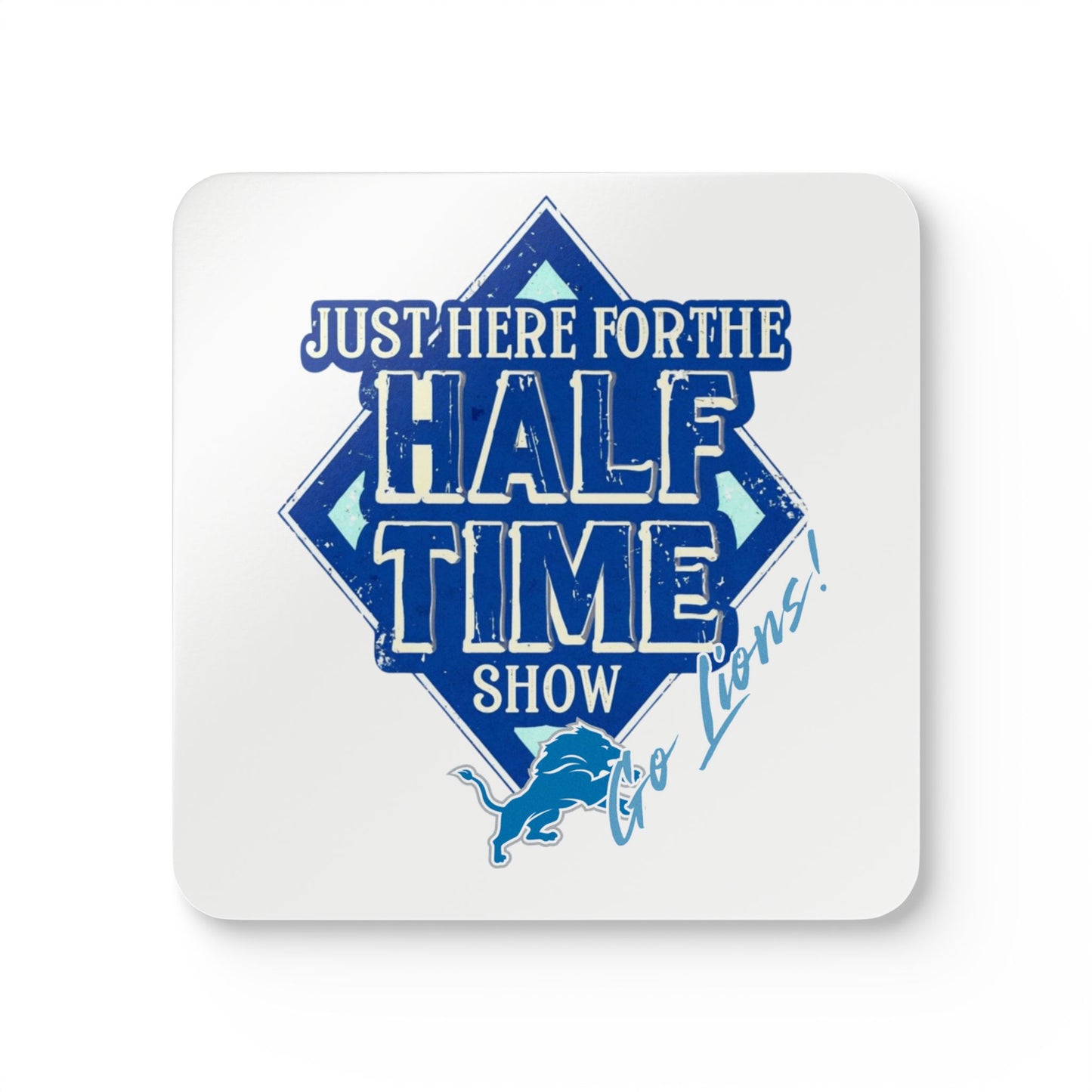Super Bowl Football, Here For The Half Time Show, Go Lions, Corkwood Coaster Set of 4, Super Bowl Party Idea, Detroit Football