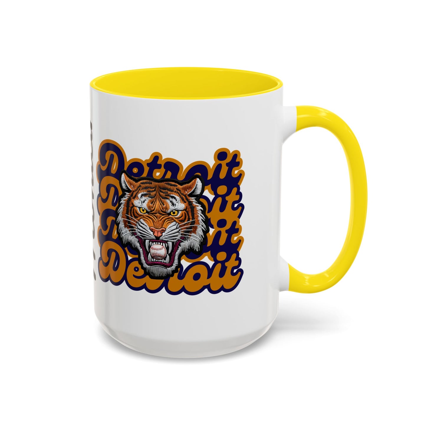 Bold Detroit Baseball, Tiger Coffee Mug, Fun Gift for Detroit Fans, Cute Tea Mug, Customizable Accent Mug, Collectible Sports Mug