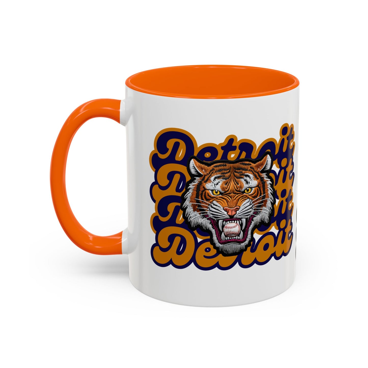 Bold Detroit Baseball, Tiger Coffee Mug, Fun Gift for Detroit Fans, Cute Tea Mug, Customizable Accent Mug, Collectible Sports Mug