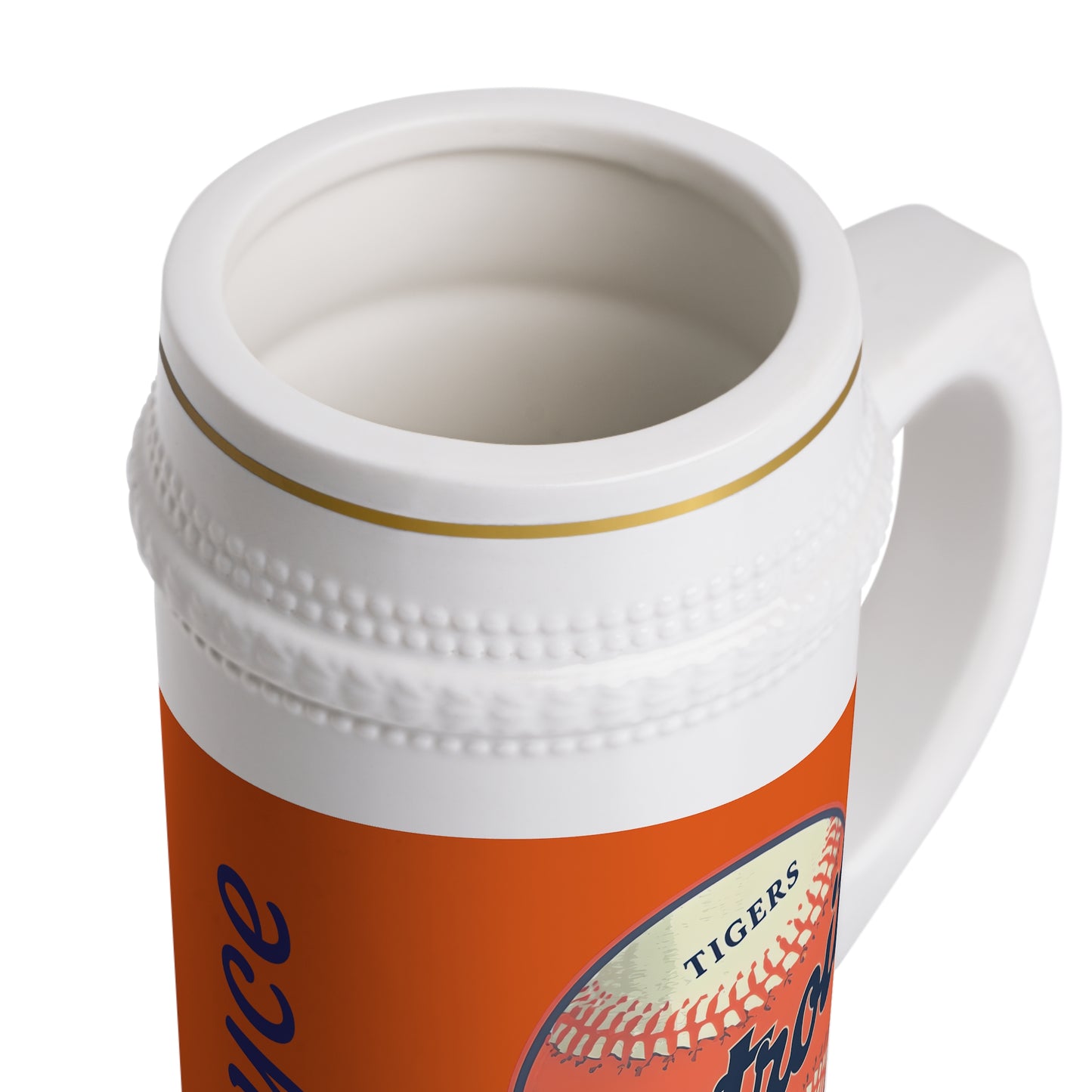 Stein Mug - Detroit Tigers Baseball Personalize Custom, Sports Fan Gift, Gift for Baseball Lover, Customized Ceramic Beer Mug, Personalized