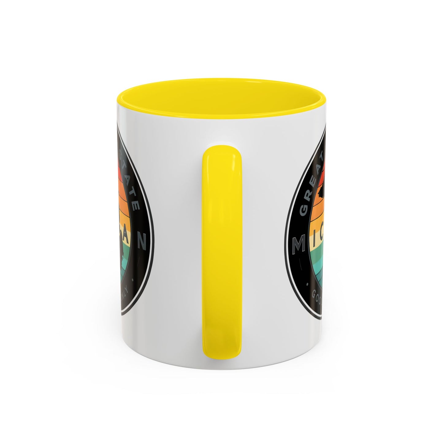 Michigan Accent Coffee Mug, Great Lakes State Cup, Personalized Gift for Michiganders, Camping, Boating, Good Vibes Only