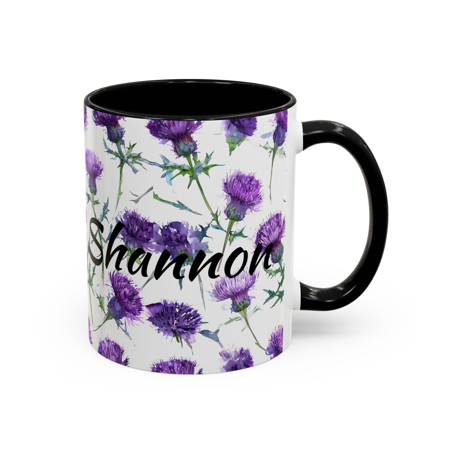 Coffee Mug, Scottish Thistle Design, Tea Cup, Floral Pattern, Gift for Her, Ceramic Mug, Kitchen Decor, Unique Mug, Personalized