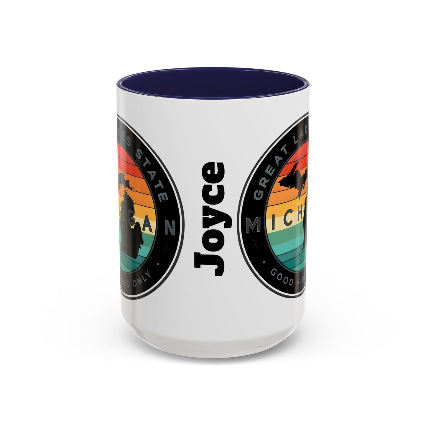 Michigan Accent Coffee Mug, Great Lakes State Cup, Personalized Gift for Michiganders, Camping, Boating, Good Vibes Only