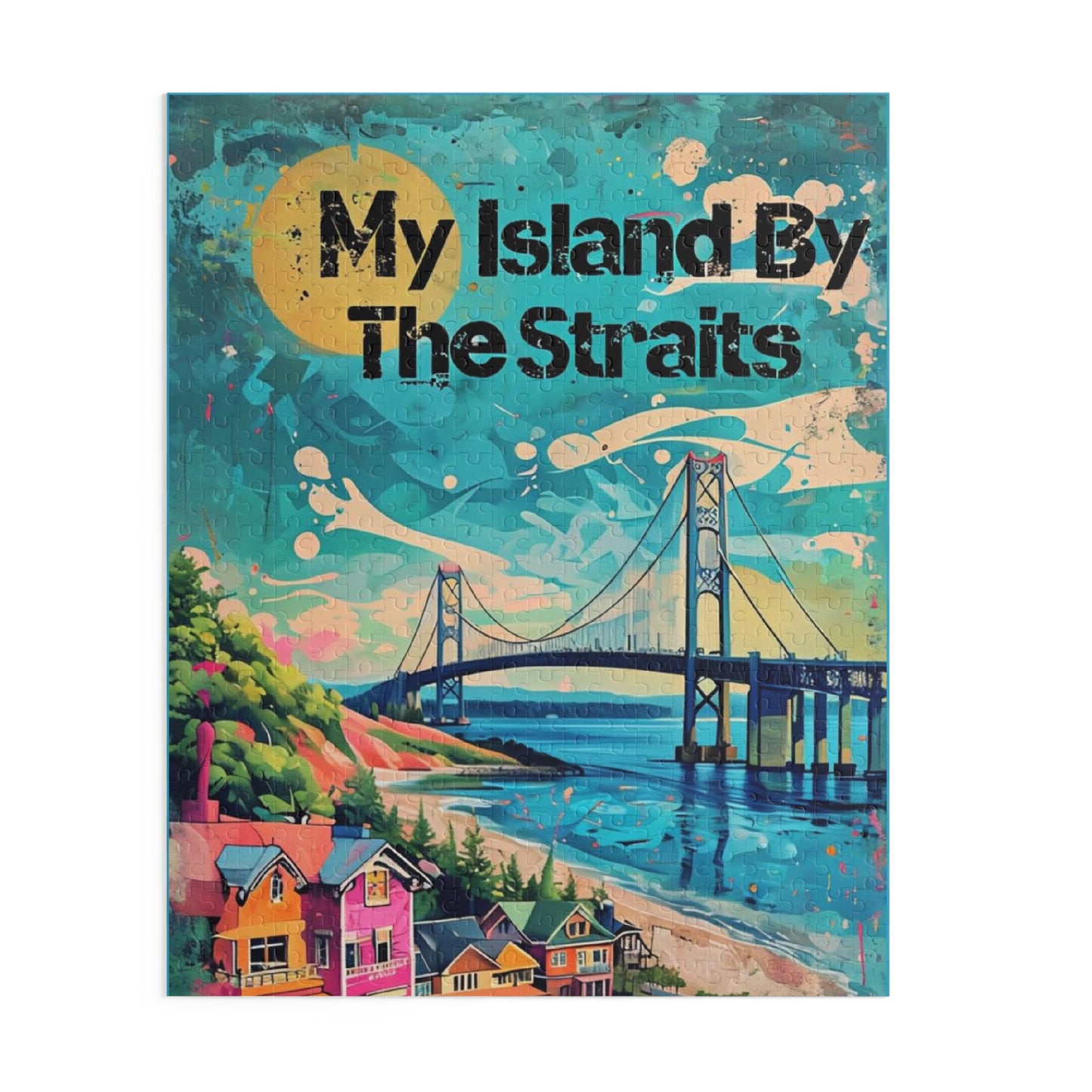 Mackinac Island, Mackinac Bridge, Great Lakes, Mackinaw City Michigan, Upper Peninsula Puzzle (120, 252, 500-Piece), Mother's Day Gift Idea
