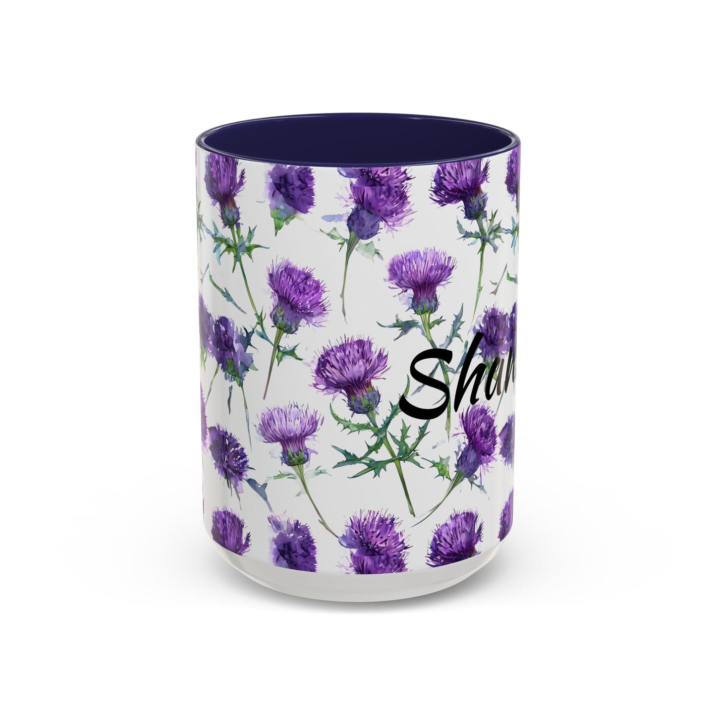 Coffee Mug, Scottish Thistle Design, Tea Cup, Floral Pattern, Gift for Her, Ceramic Mug, Kitchen Decor, Unique Mug, Personalized