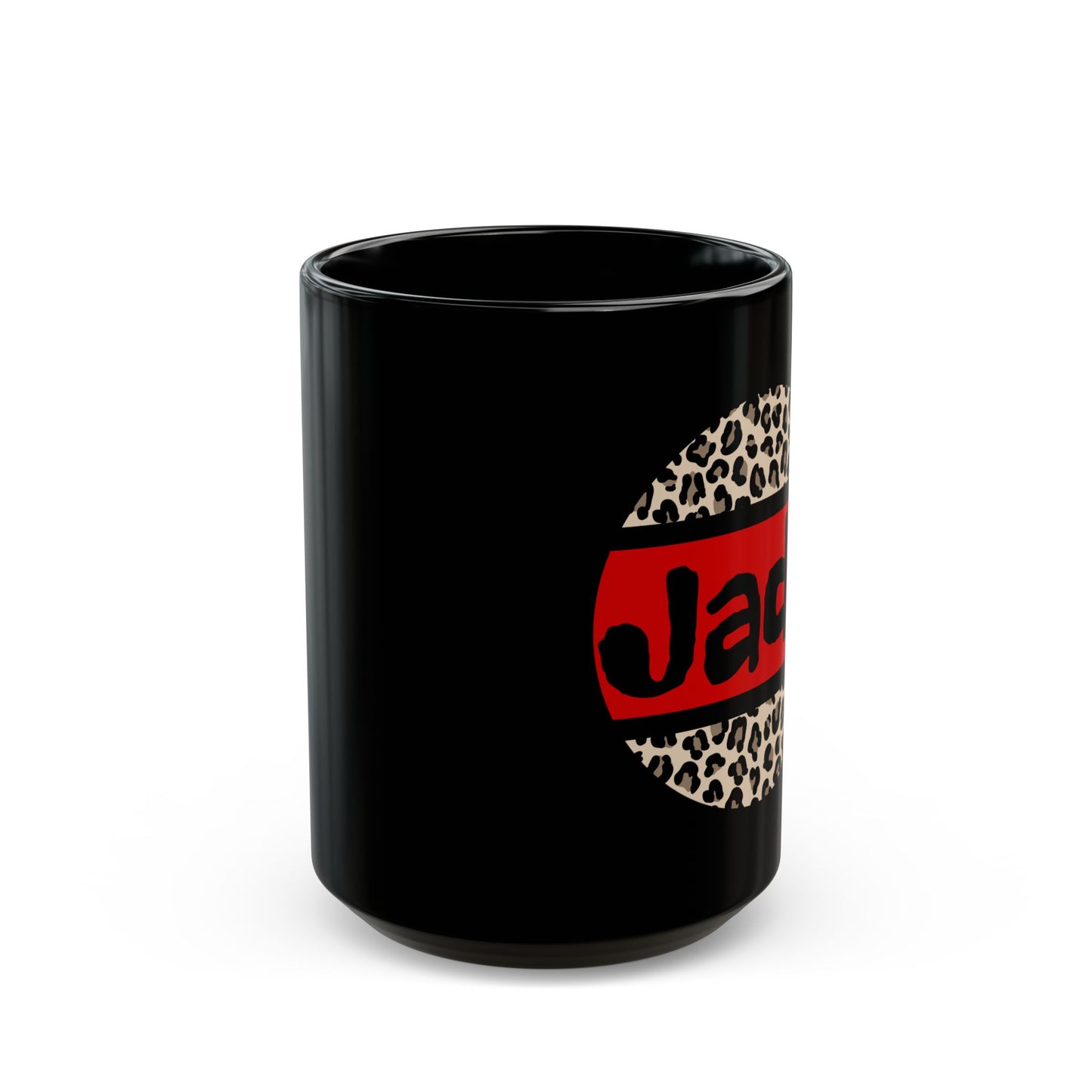 Black Personalized Custom Leopard Print Coffee Cup Mug (11oz, 15oz), Tea Cup, Gift Idea, Valentine's Day, Gift for Her, Nurse Gift, Mother's Day Custom Personalized Add Name