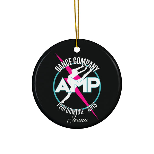 AMP Dance Company Logo Ornament | Ceramic Round Ornament, Custom and Personalized