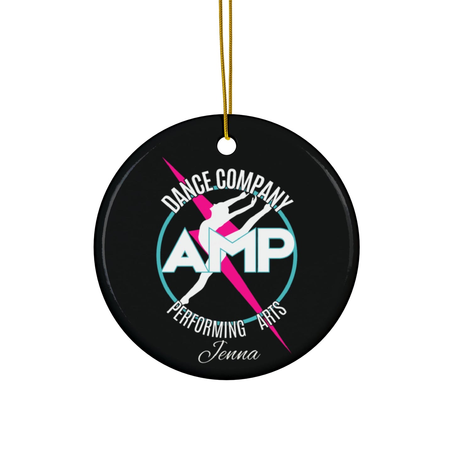 AMP Dance Company Logo Ornament | Ceramic Round Ornament, Custom and Personalized