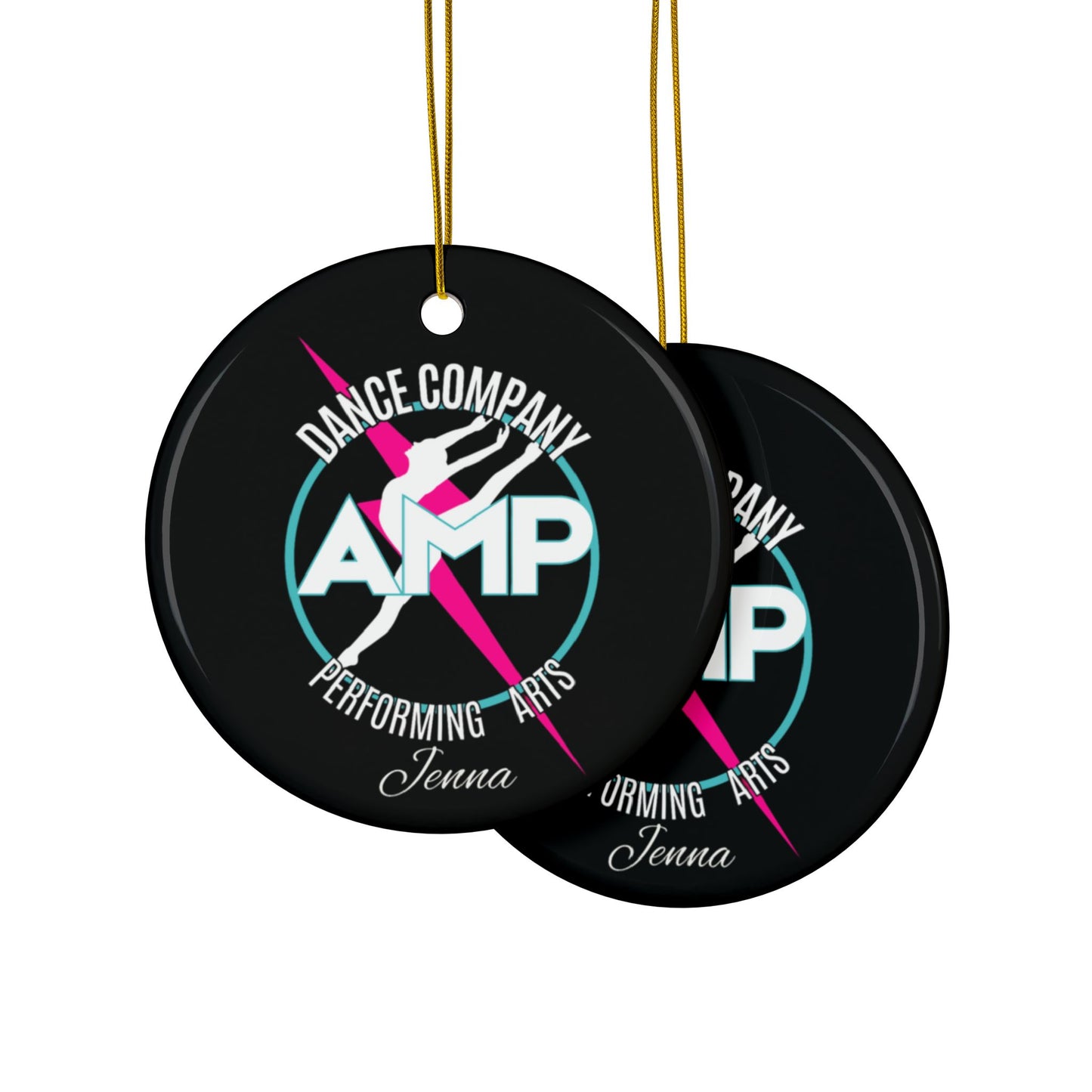 AMP Dance Company Logo Ornament | Ceramic Round Ornament, Custom and Personalized