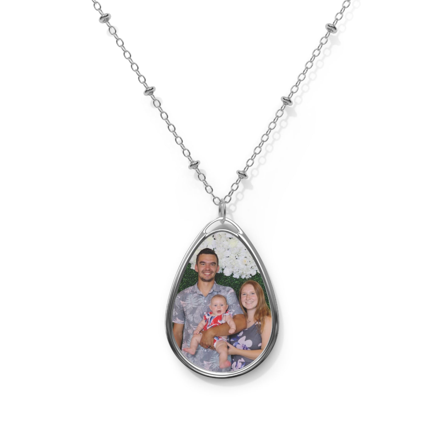 Personalized Custom Oval Necklace, Add Photograph, Valentine's Day, Birthday, Mother's Day, Bridal, Bridesmaid Gift, Mother of Bride Gift