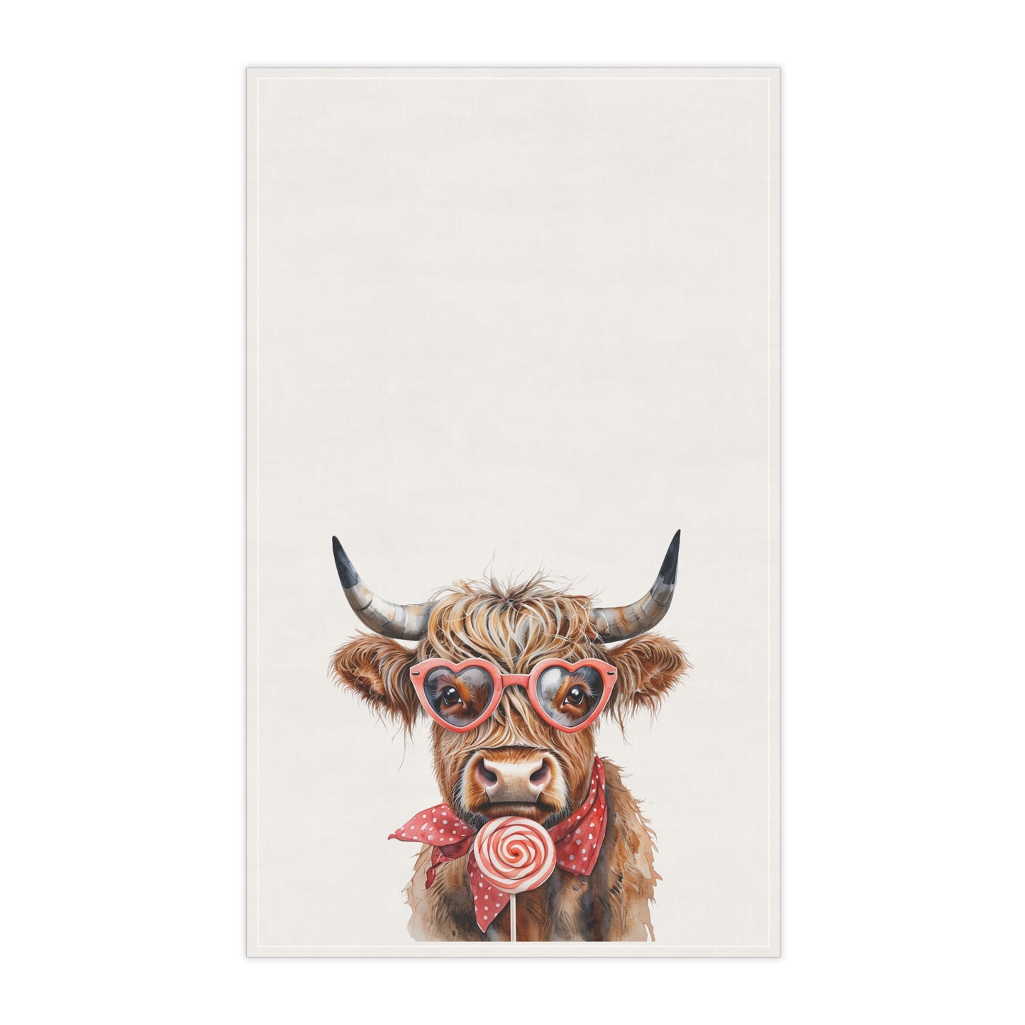 Valentine's Tea Towels, Country Kitchen Decor, Farmhouse Highland Cow Dish Towels - Kitchen Towels, Valentine's Day Gift, Farmhouse Decor,