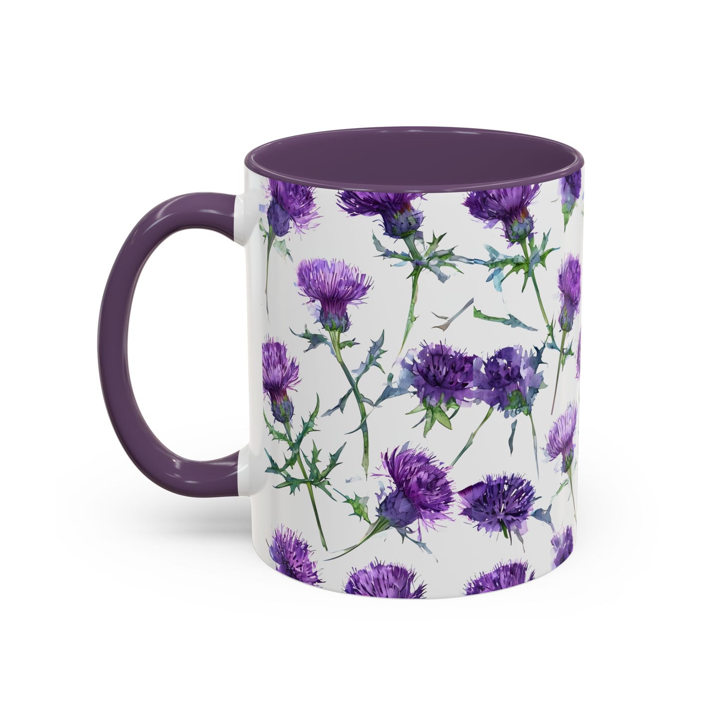 Coffee Mug, Scottish Thistle Design, Tea Cup, Floral Pattern, Gift for Her, Ceramic Mug, Kitchen Decor, Unique Mug, Personalized