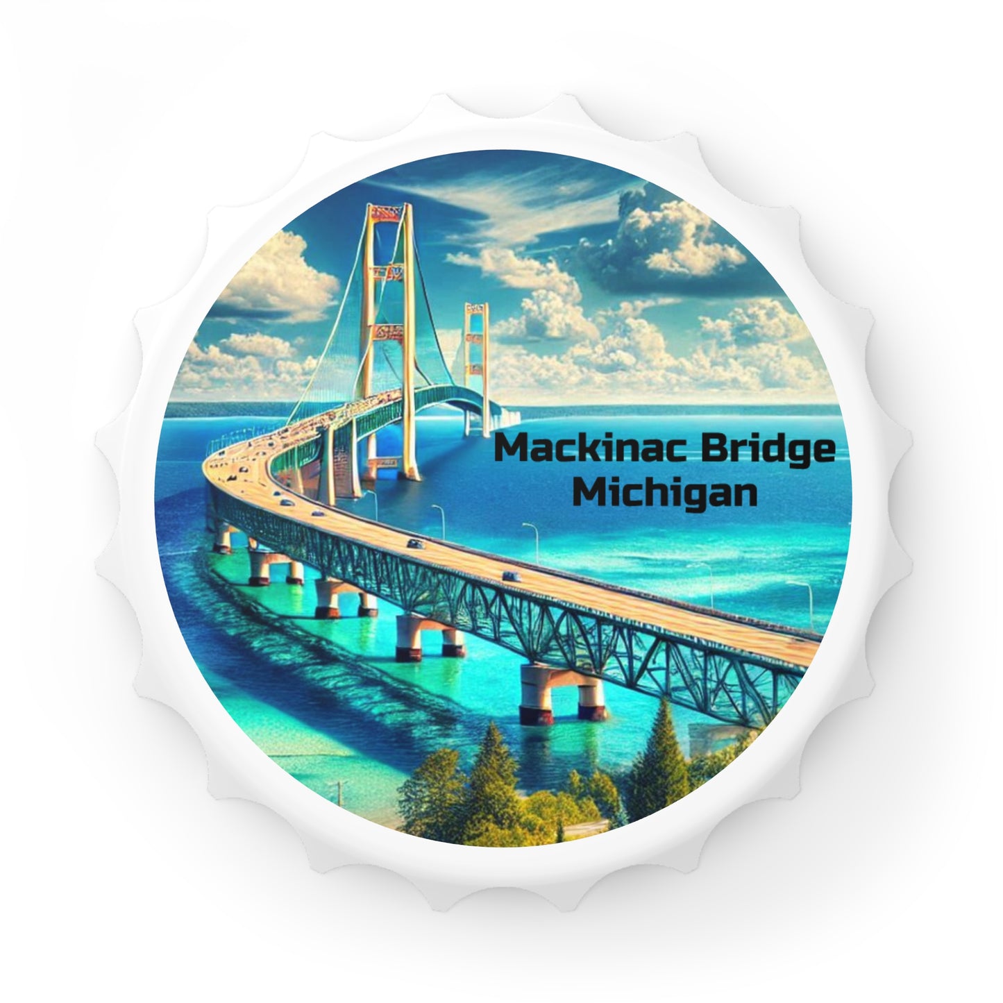 Mackinac Bridge, Michigan Bottle Opener, Fridge Magnet, Beer Lover, Mackinac Island, Mackinaw City, St Ignace, Up North, Upper Peninsula