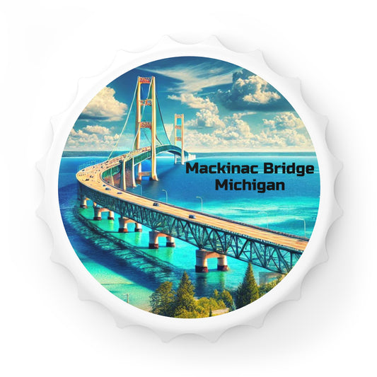 Mackinac Bridge, Michigan Bottle Opener, Fridge Magnet, Beer Lover, Mackinac Island, Mackinaw City, St Ignace, Up North, Upper Peninsula