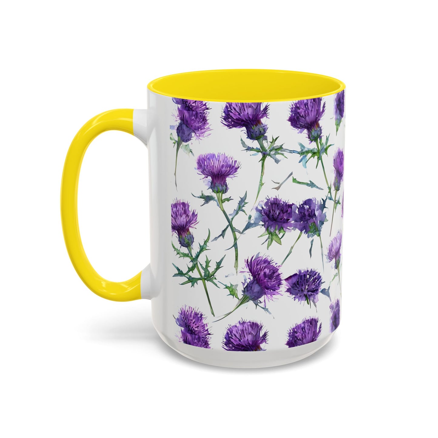 Coffee Mug, Scottish Thistle Design, Tea Cup, Floral Pattern, Gift for Her, Ceramic Mug, Kitchen Decor, Unique Mug, Personalized