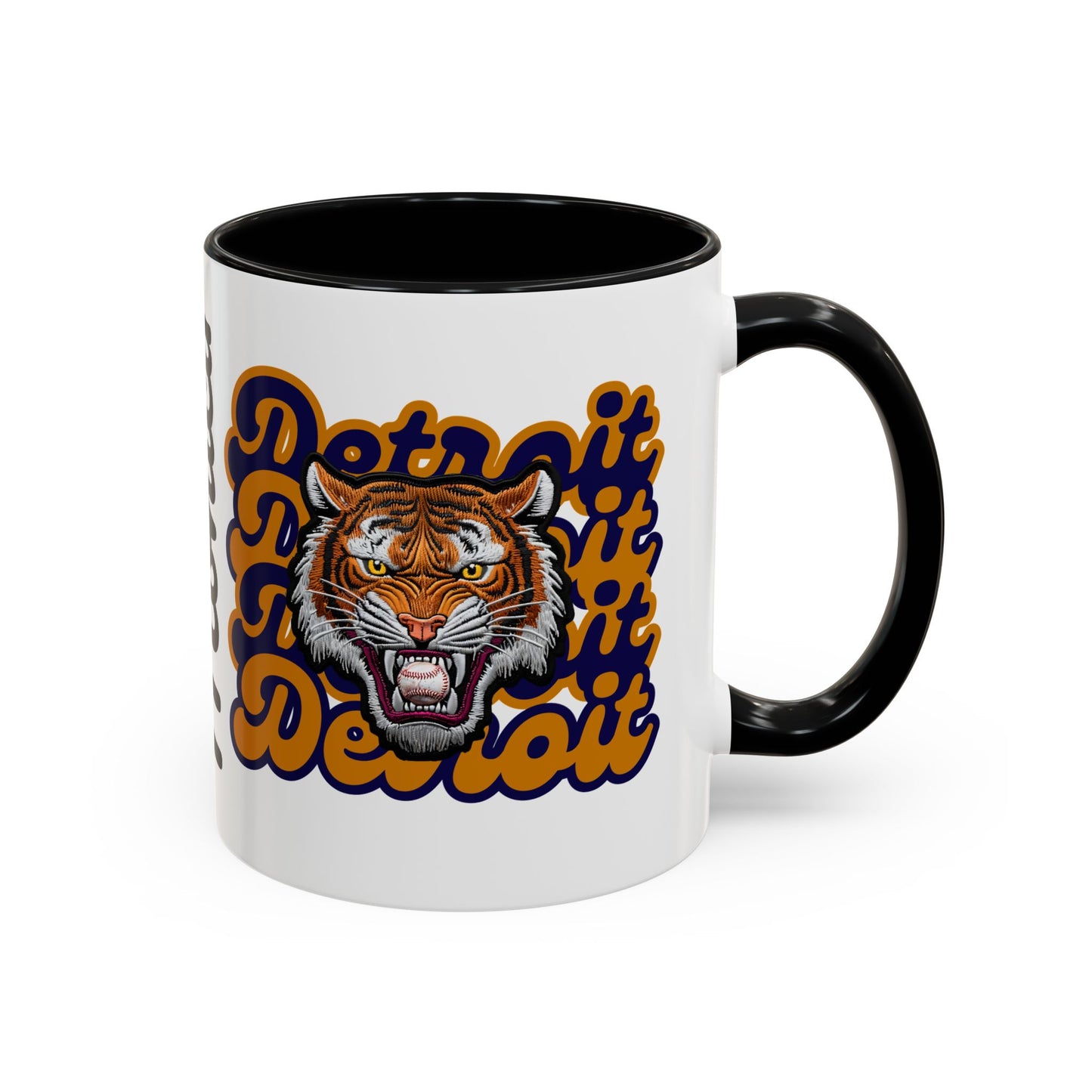 Bold Detroit Baseball, Tiger Coffee Mug, Fun Gift for Detroit Fans, Cute Tea Mug, Customizable Accent Mug, Collectible Sports Mug
