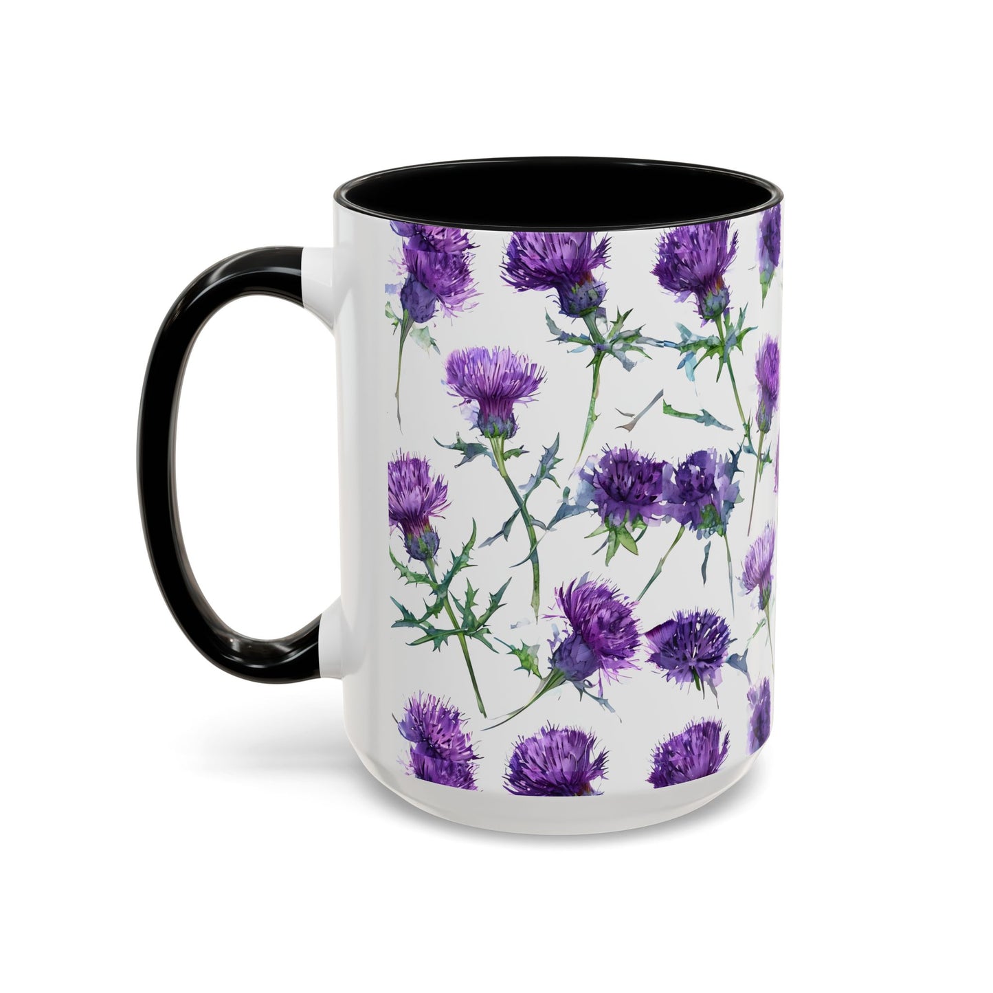 Coffee Mug, Scottish Thistle Design, Tea Cup, Floral Pattern, Gift for Her, Ceramic Mug, Kitchen Decor, Unique Mug, Personalized