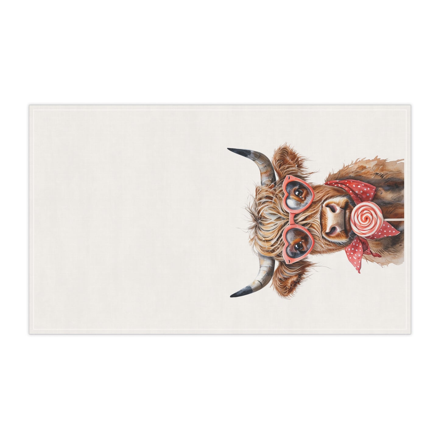 Valentine's Tea Towels, Country Kitchen Decor, Farmhouse Highland Cow Dish Towels - Kitchen Towels, Valentine's Day Gift, Farmhouse Decor,